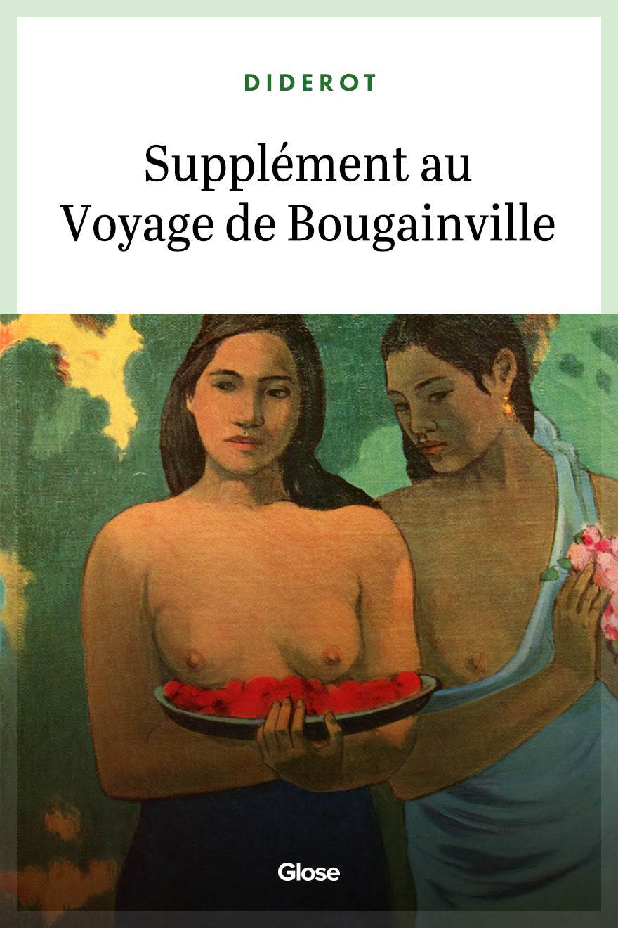Couverture de livre pour le Supplément au Voyage de Bougainville de Diderot.