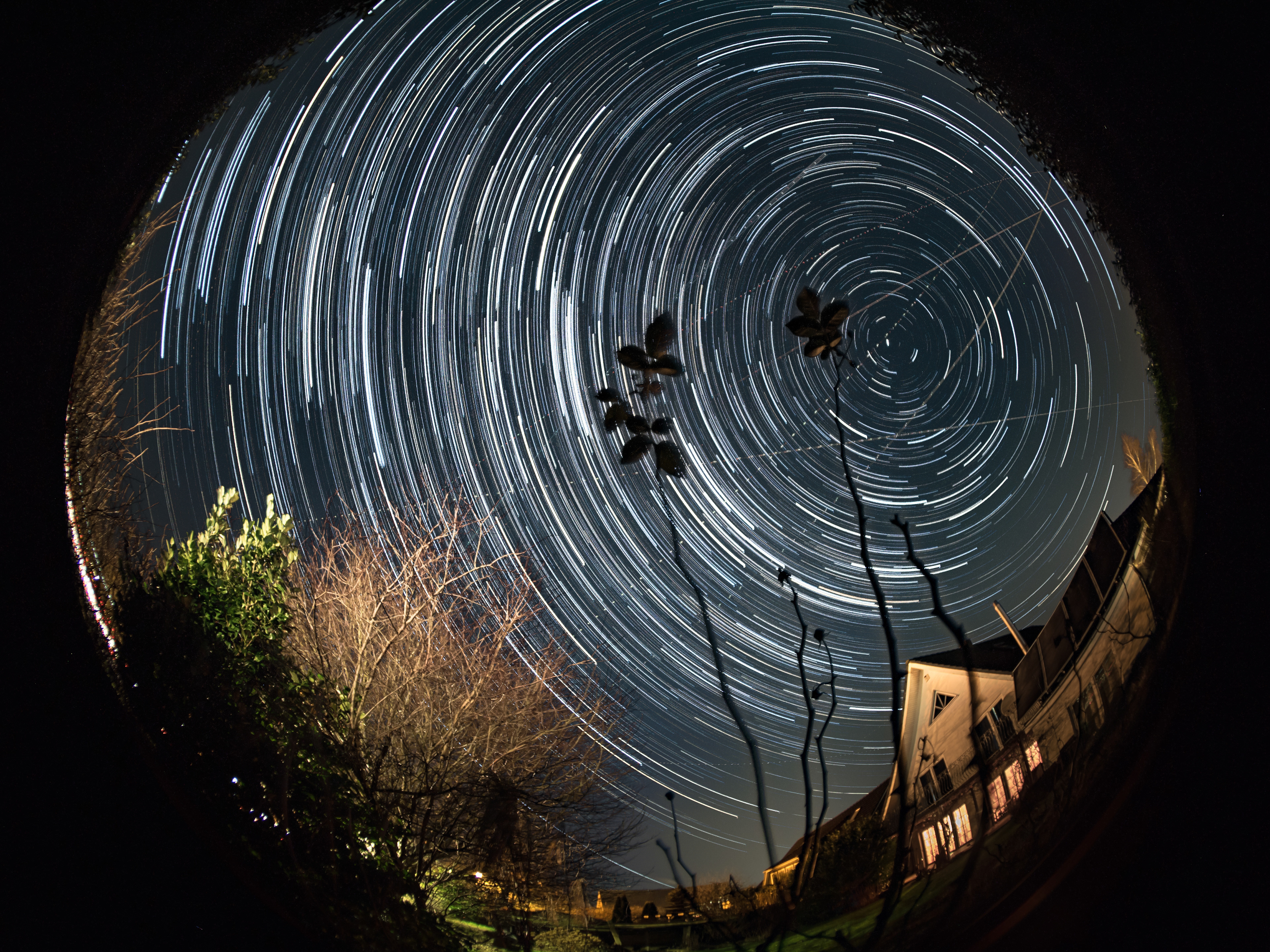 Startrail on top of a House