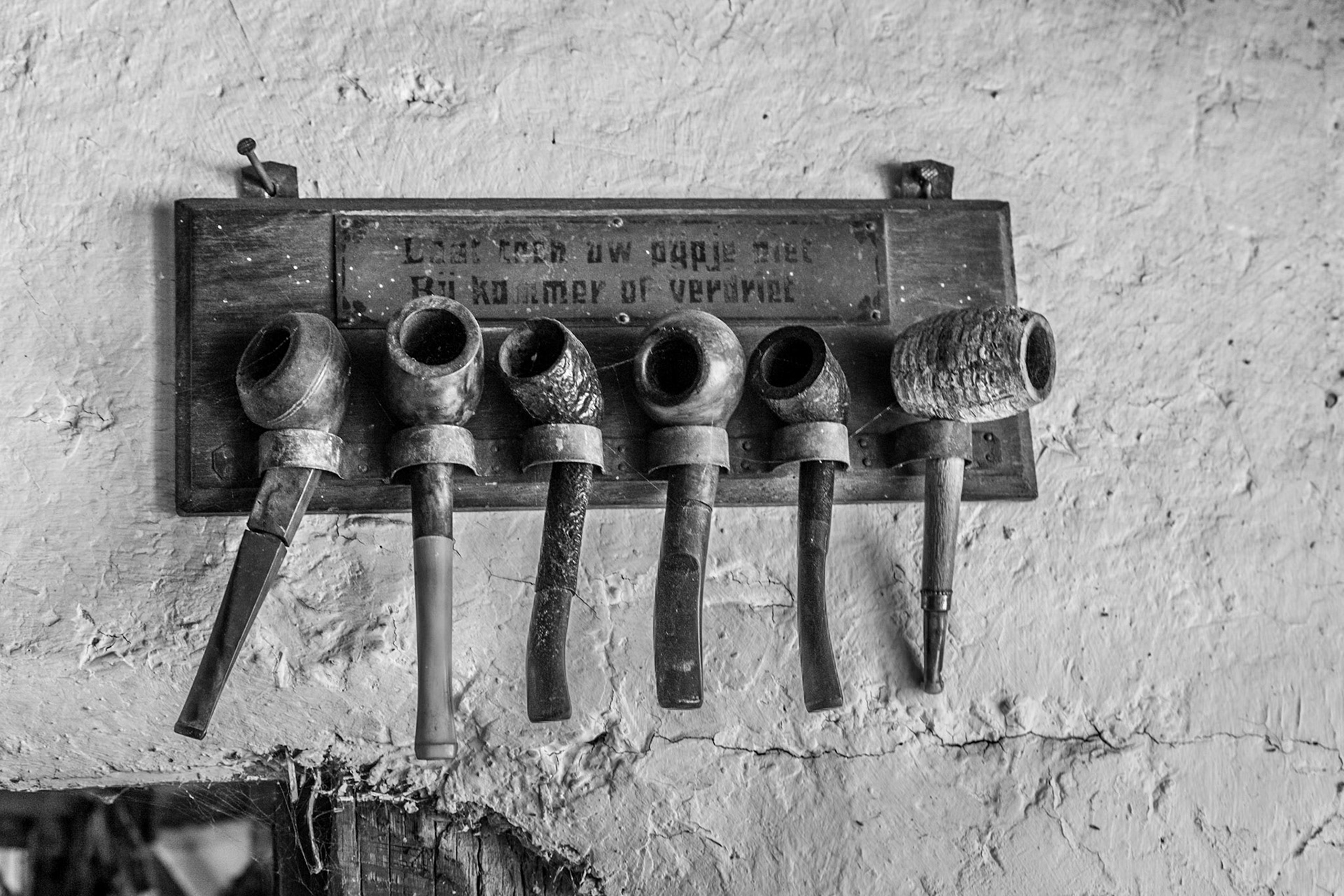 Pipe rack in an old farm