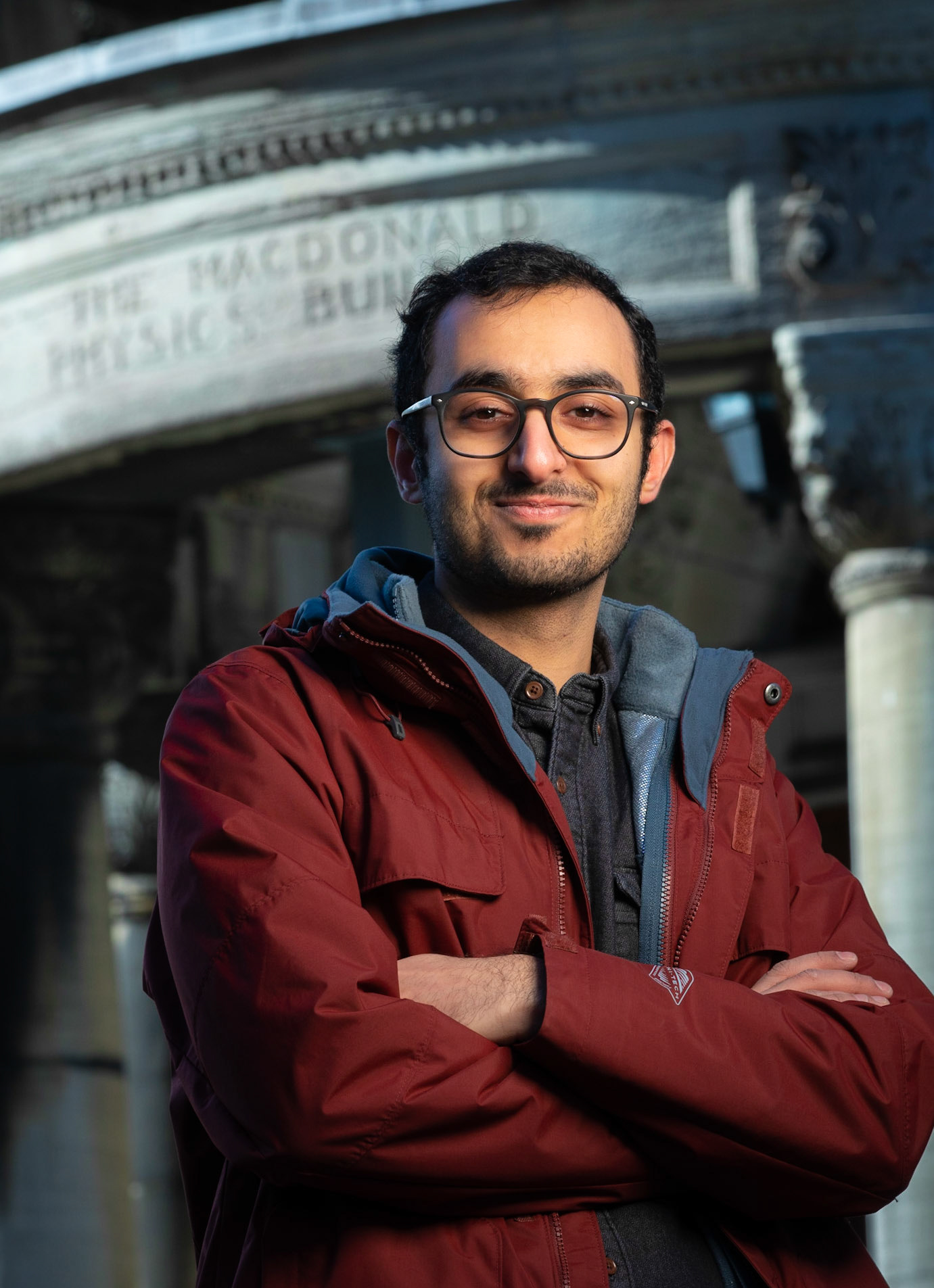 Omar Alaryani. He is a member of the the High Energy Theory and Cosmology research group.  We did this photo for a publication about the McGill-UAE Fellowships program.