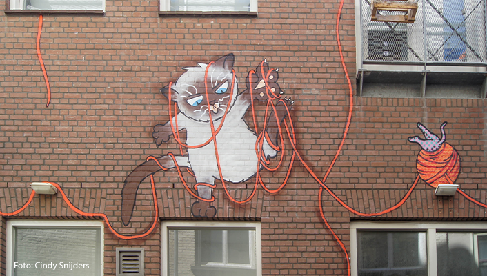 'De Kattensteeg' in Den Haag (Achterom) ism Emily Kalkhove.
