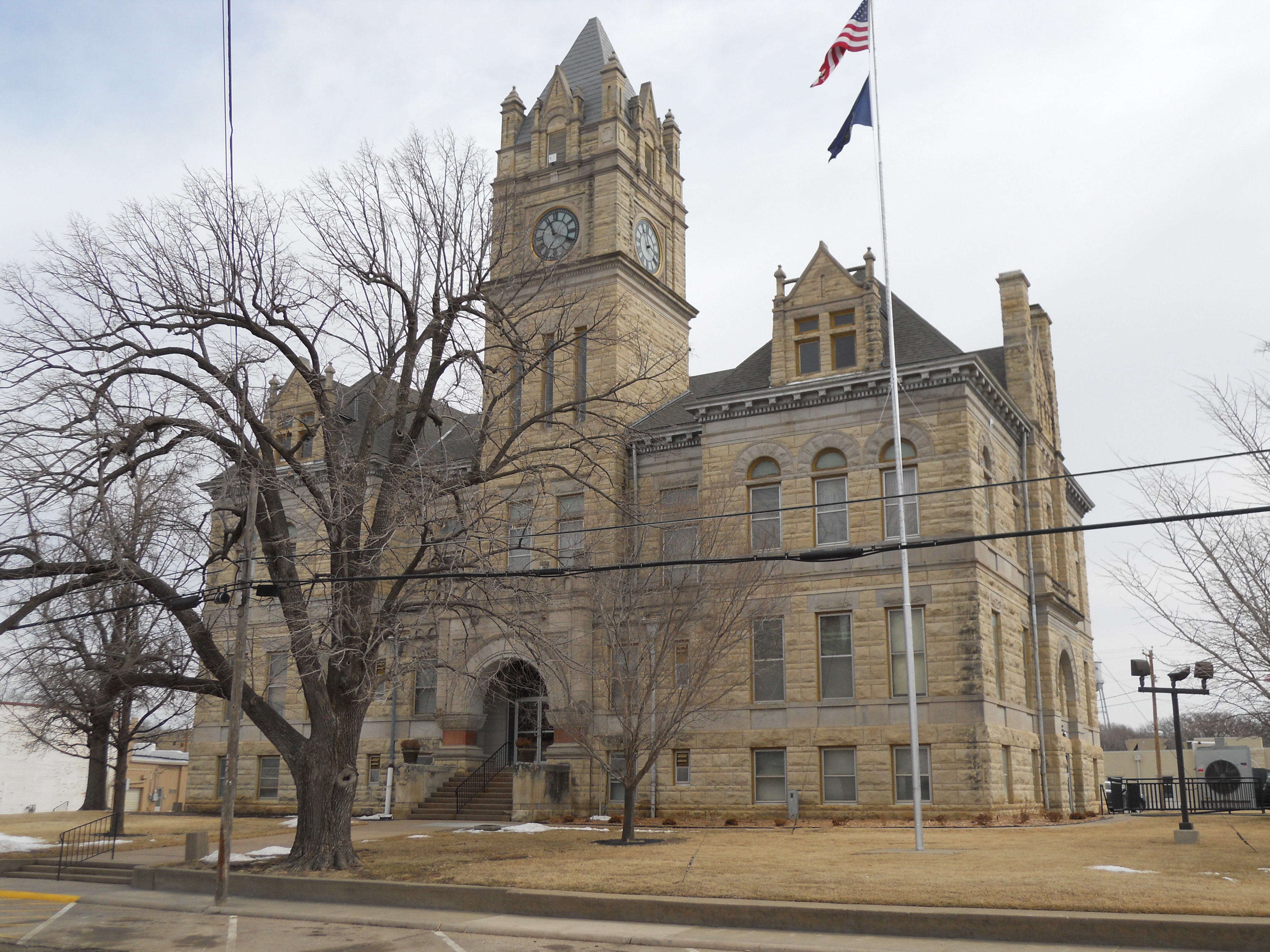 Overall exterior prior to window restoration.