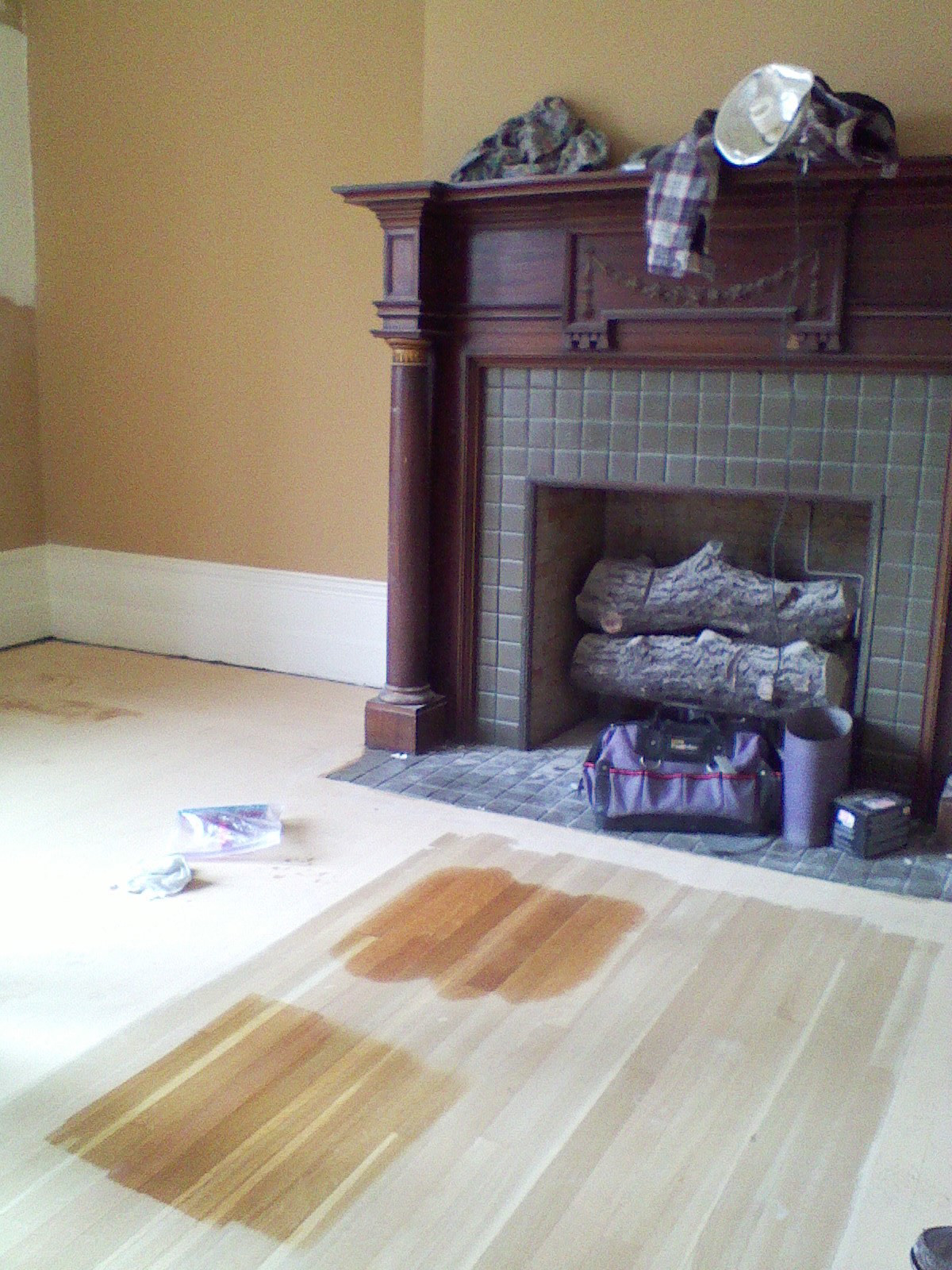 Testing some of the myriad of finish options in the house.