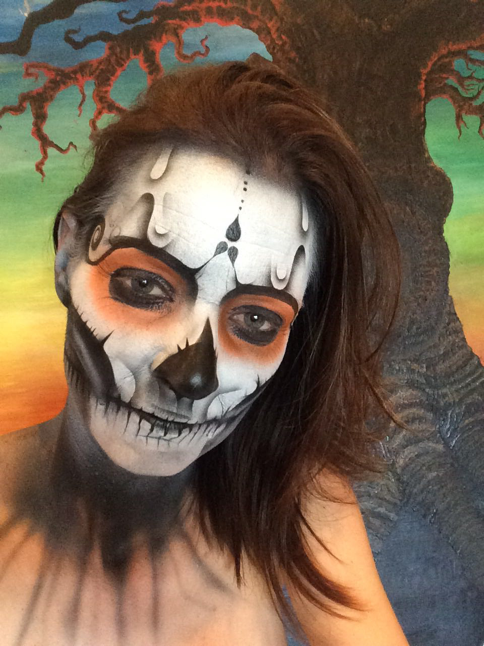 Sugar skull airbrush facepainting halloween