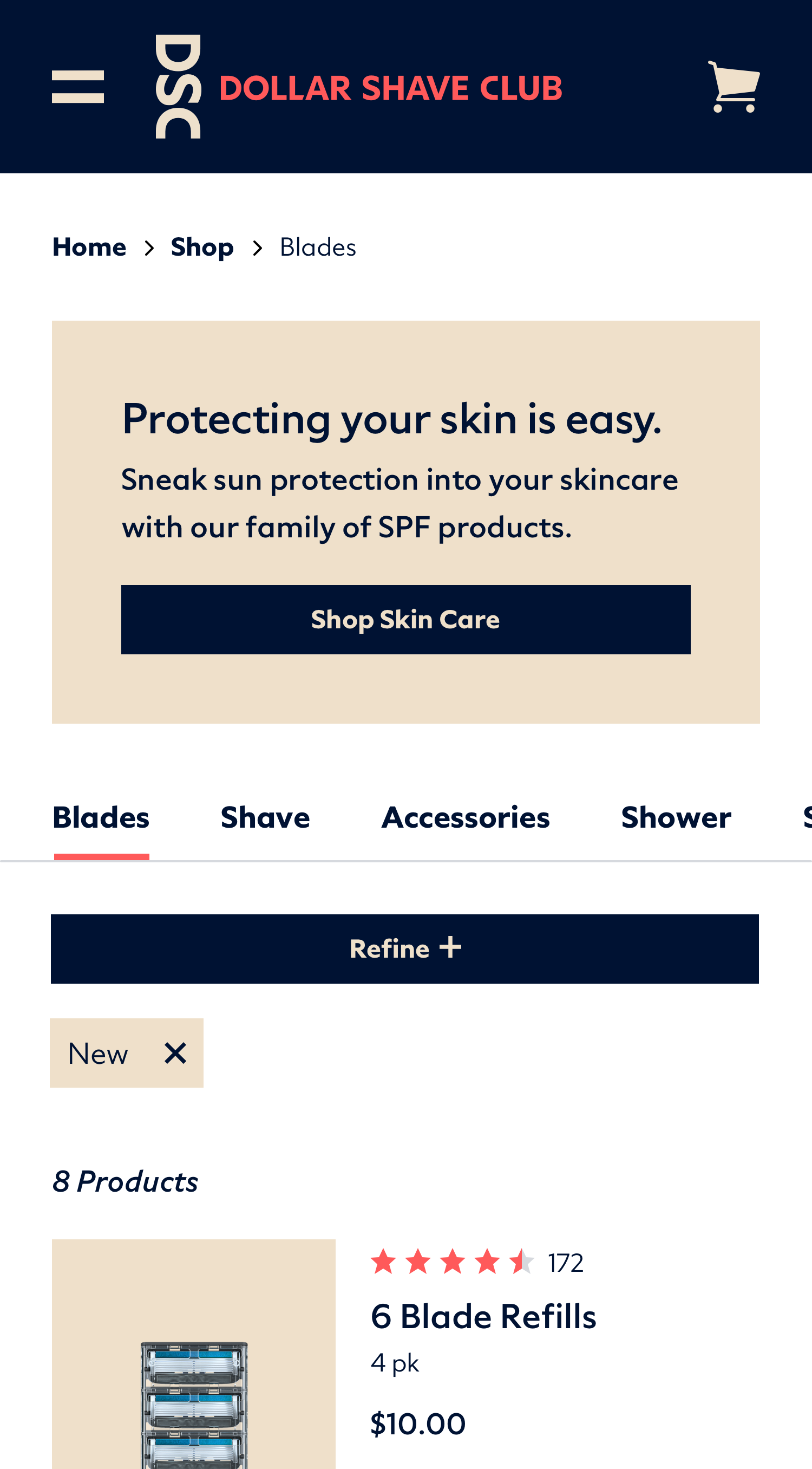 This design turns the previous static filtering text links into a horizontal scrolling tabbed navigation. Categories are stay as pages and help narrow the focus of the user. Research showed users only engaged in 1 category at a time. Refine button stays as well as sort and filtering tags.