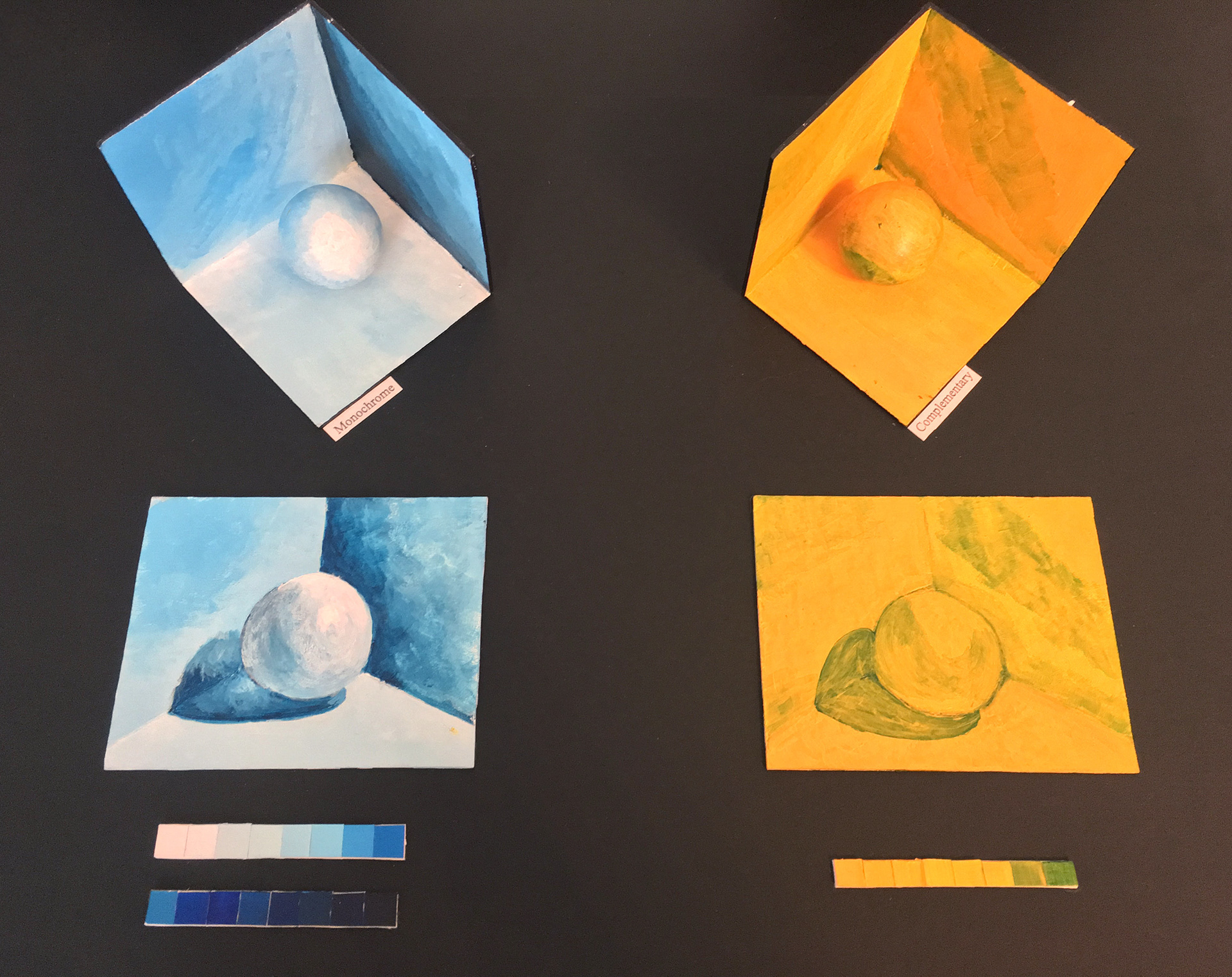 3D Color Theory: Monochromatic and Complementary