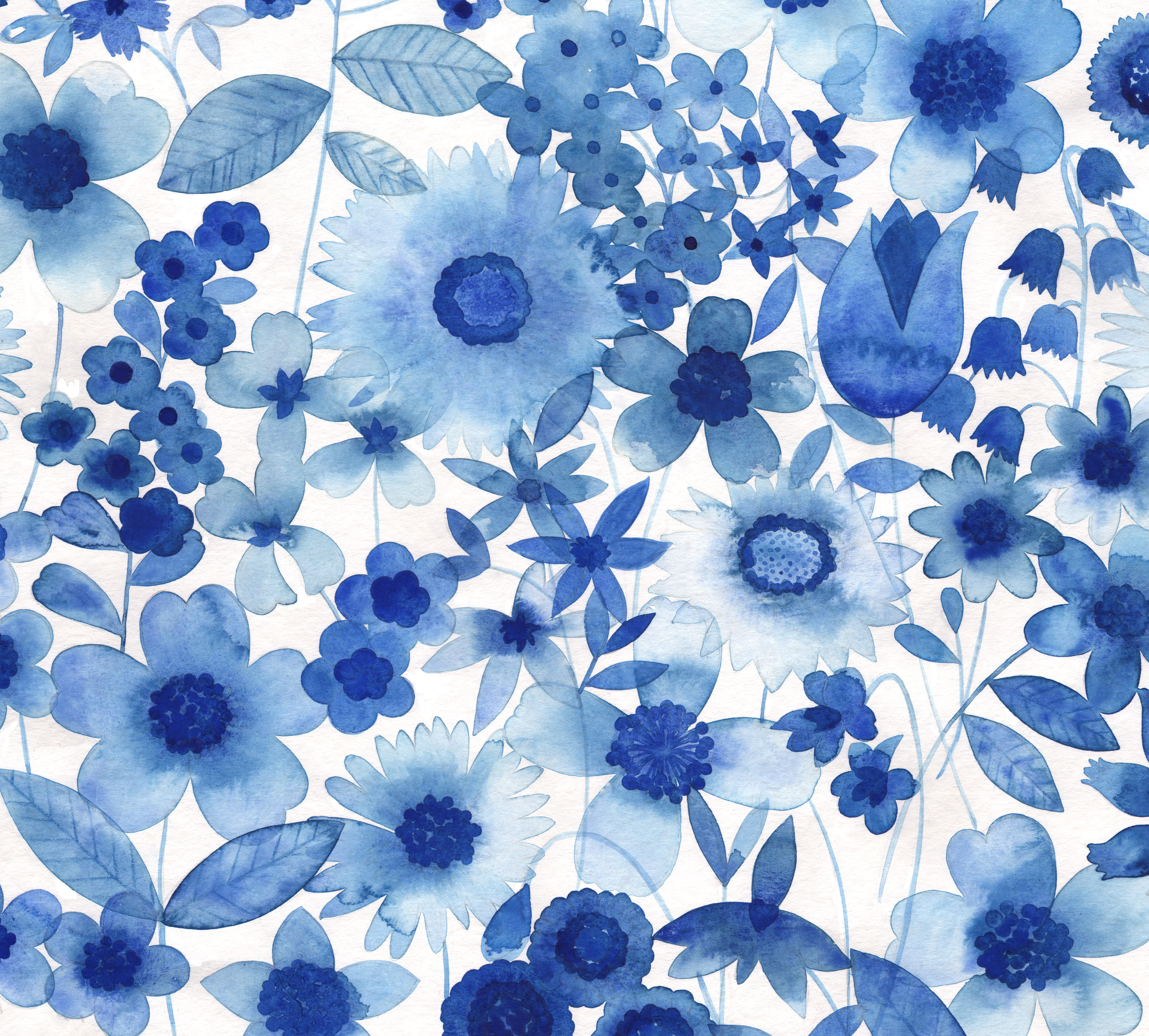 Blue Floral Design Natalie Delft Blue Floral