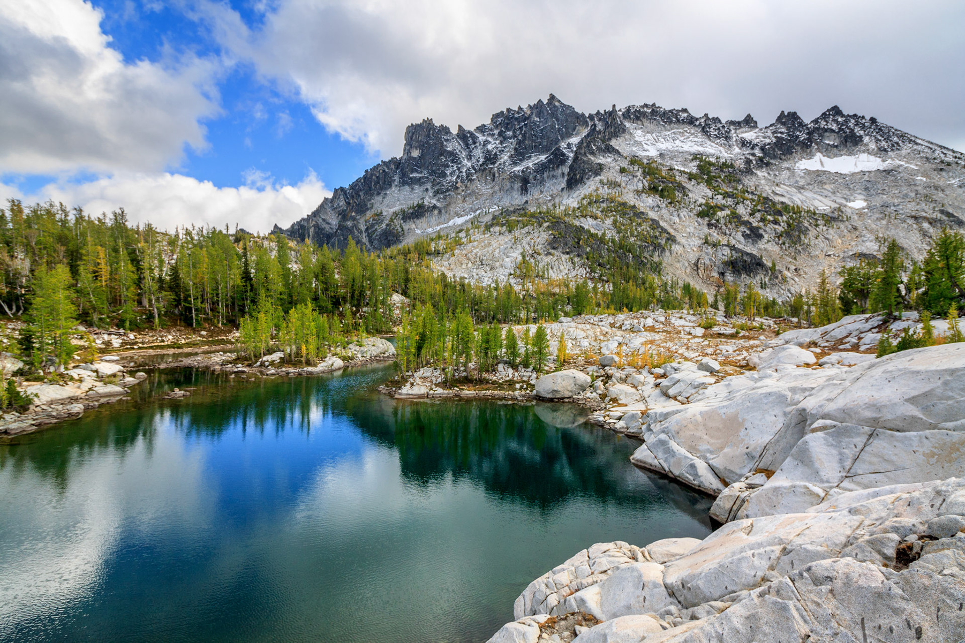 McClellan Peak over Leprechaun Lake, Enchantment Lakes, Alpine Lakes Wilderness, Washington