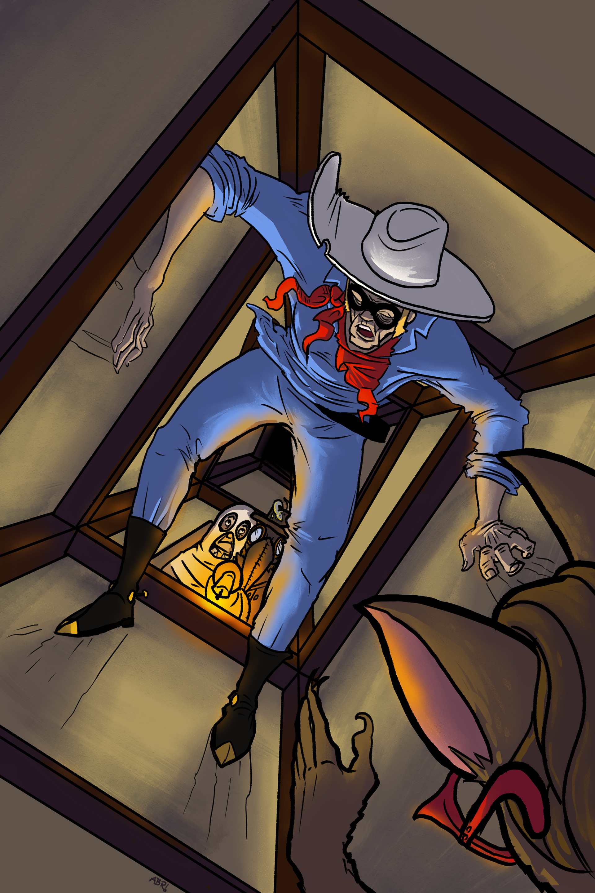 The Lone Ranger. D&D Illustration for The Fellows Bold Podcast.