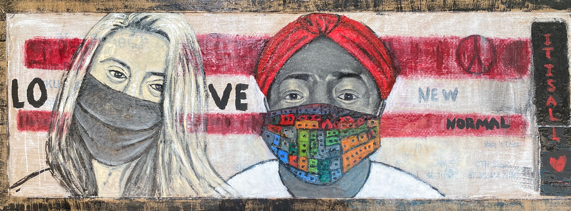 Monica Mendes | Together We Are Stronger | 24x67 inches | Mixed media on cardboard | 2020