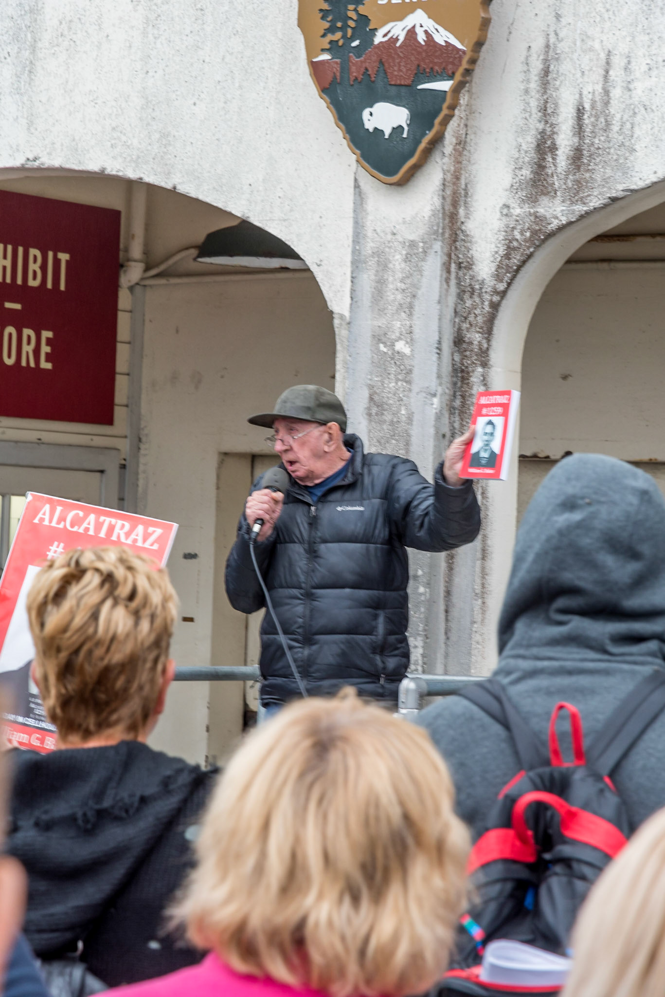 William Baker, then mid 80's, had been an inmate at Alcatraz in his early life. Back this day to publicise his book