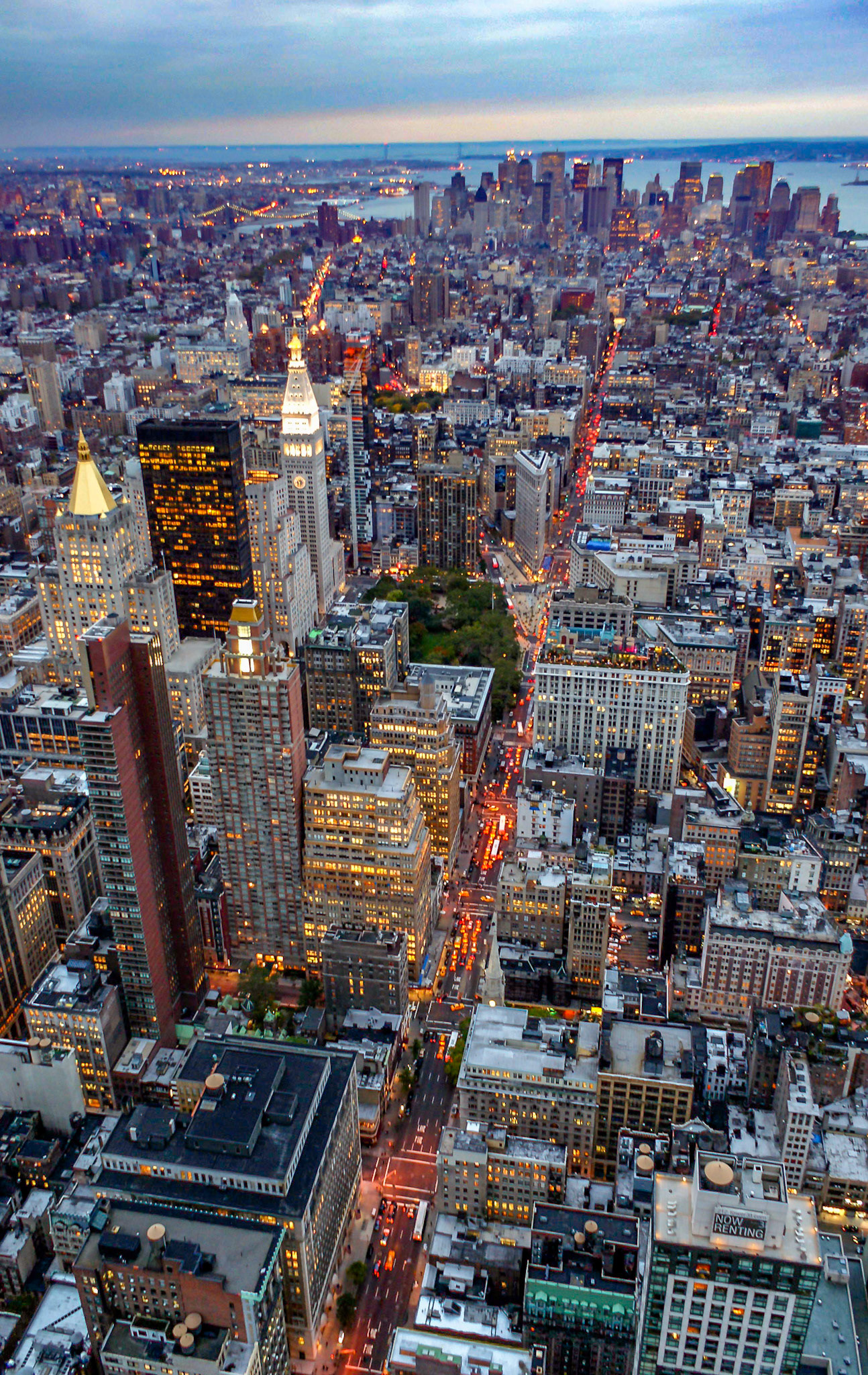 5th Avenue at dusk, from the Empire State Building, Manhattan