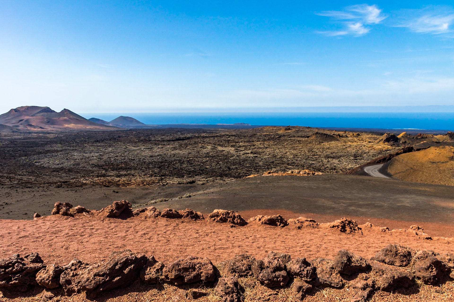 Timanfaya, with the Atlantic beyond in the distance