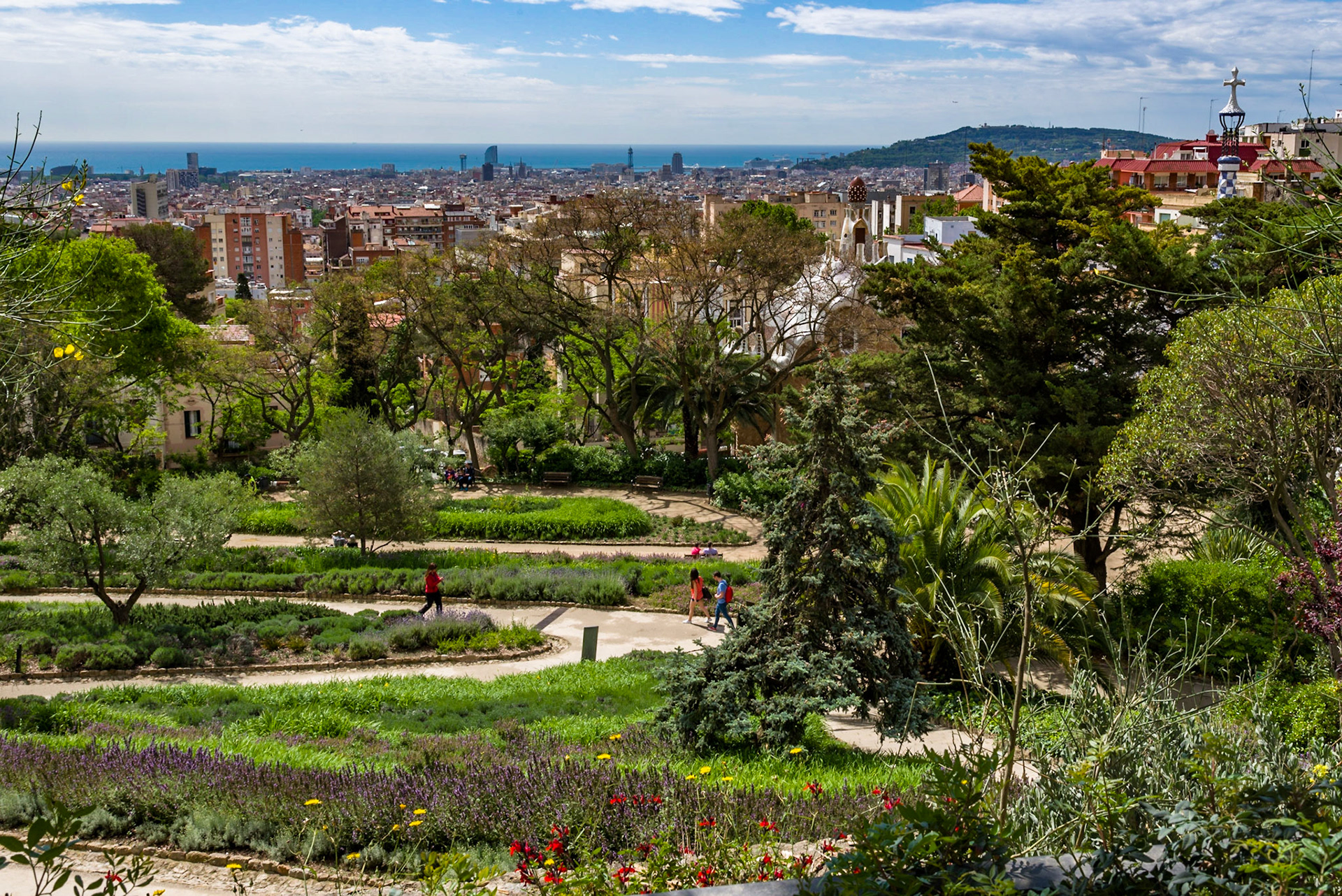 The City below the park in Barcelona