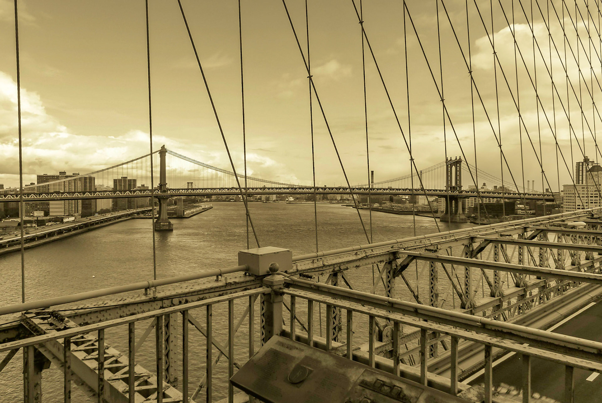 Bridges of New York City. Treated to give an aged look