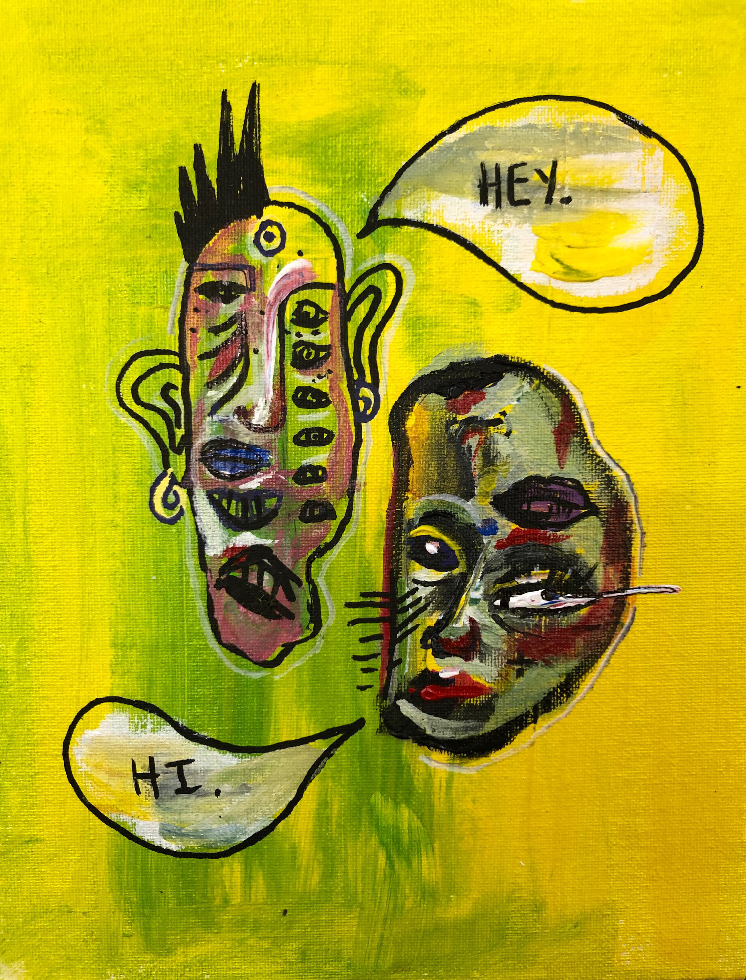 "I'm Uncomfortable", 2019, acrylic on canvas, 8 x 10"