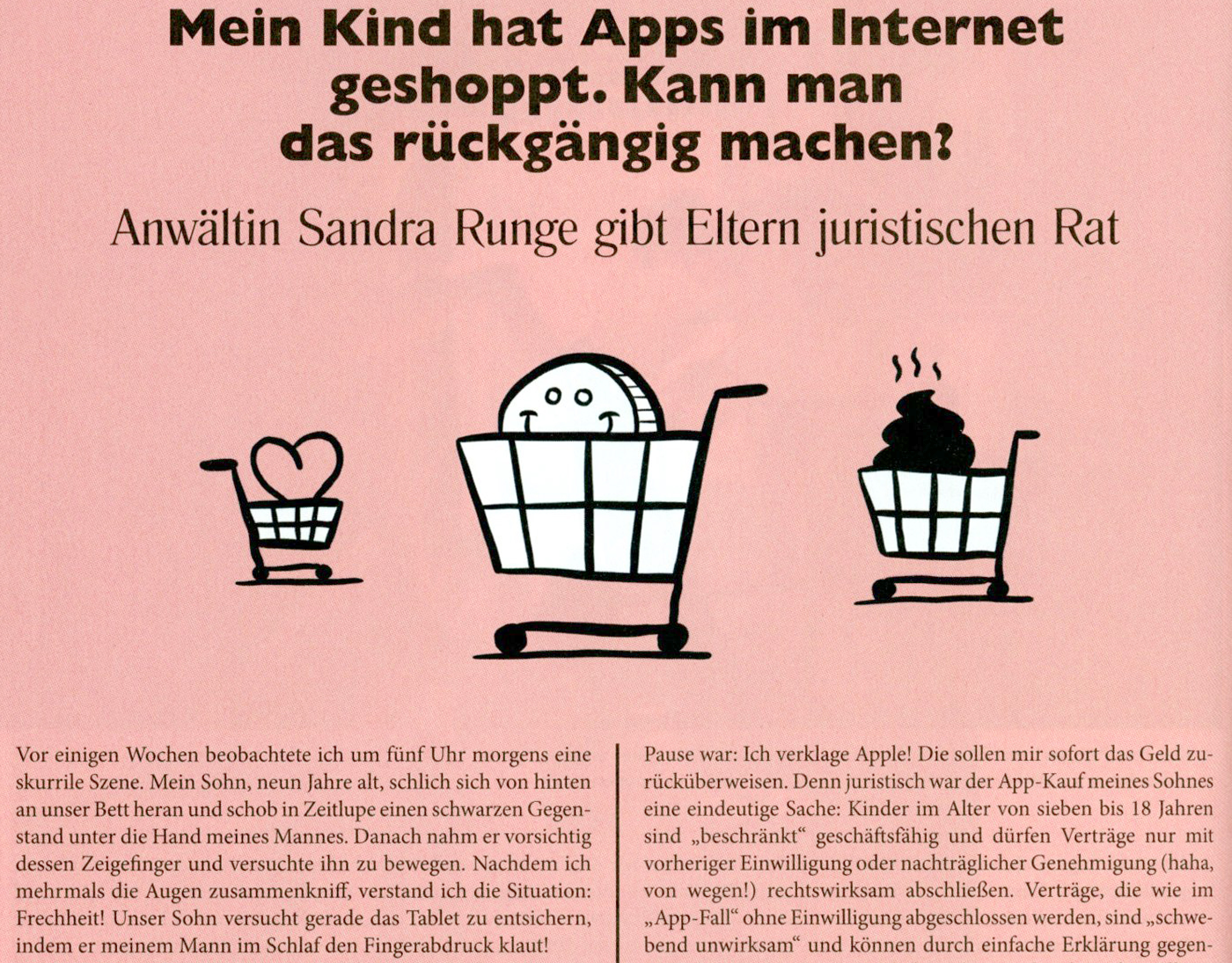 Mein Kind hat Apps im Internet geshoppt. Kann man das rückgängig machen?