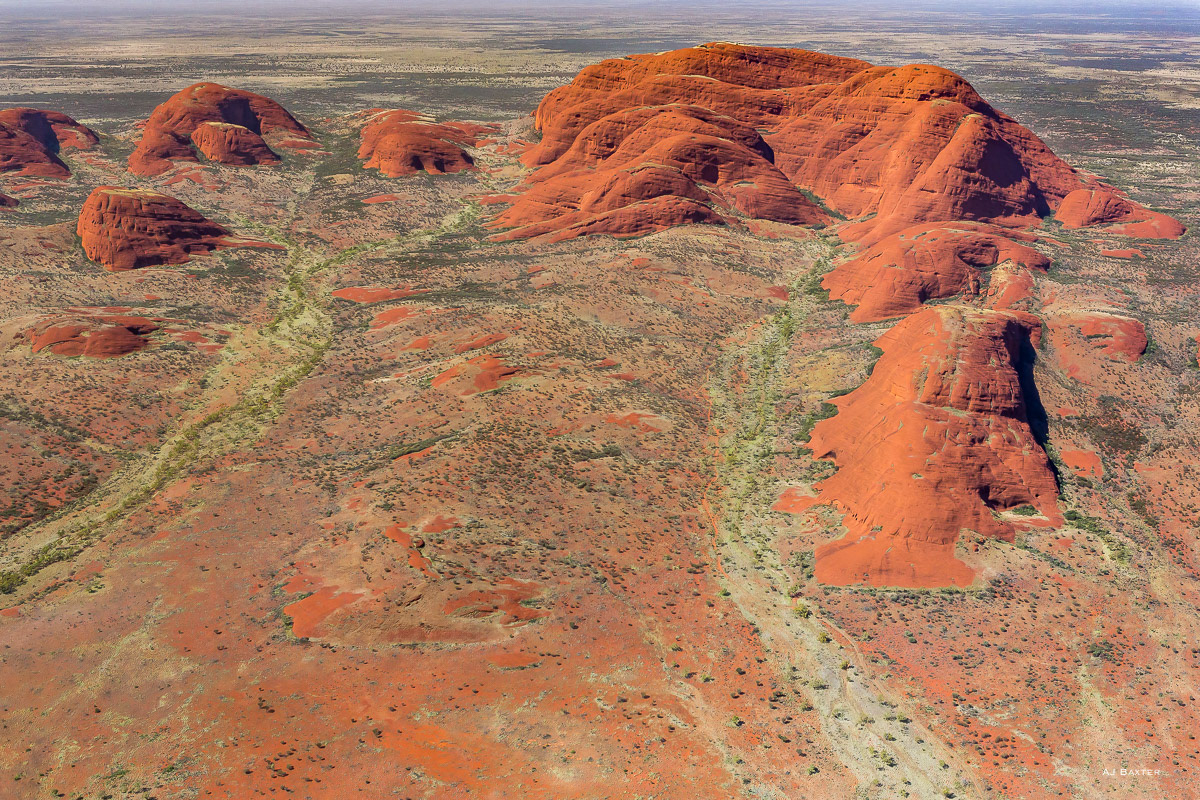 Fine art aerial landscape image of Kata Tjuta Outcrops, Northern Territory, Australia by AJ Baxter