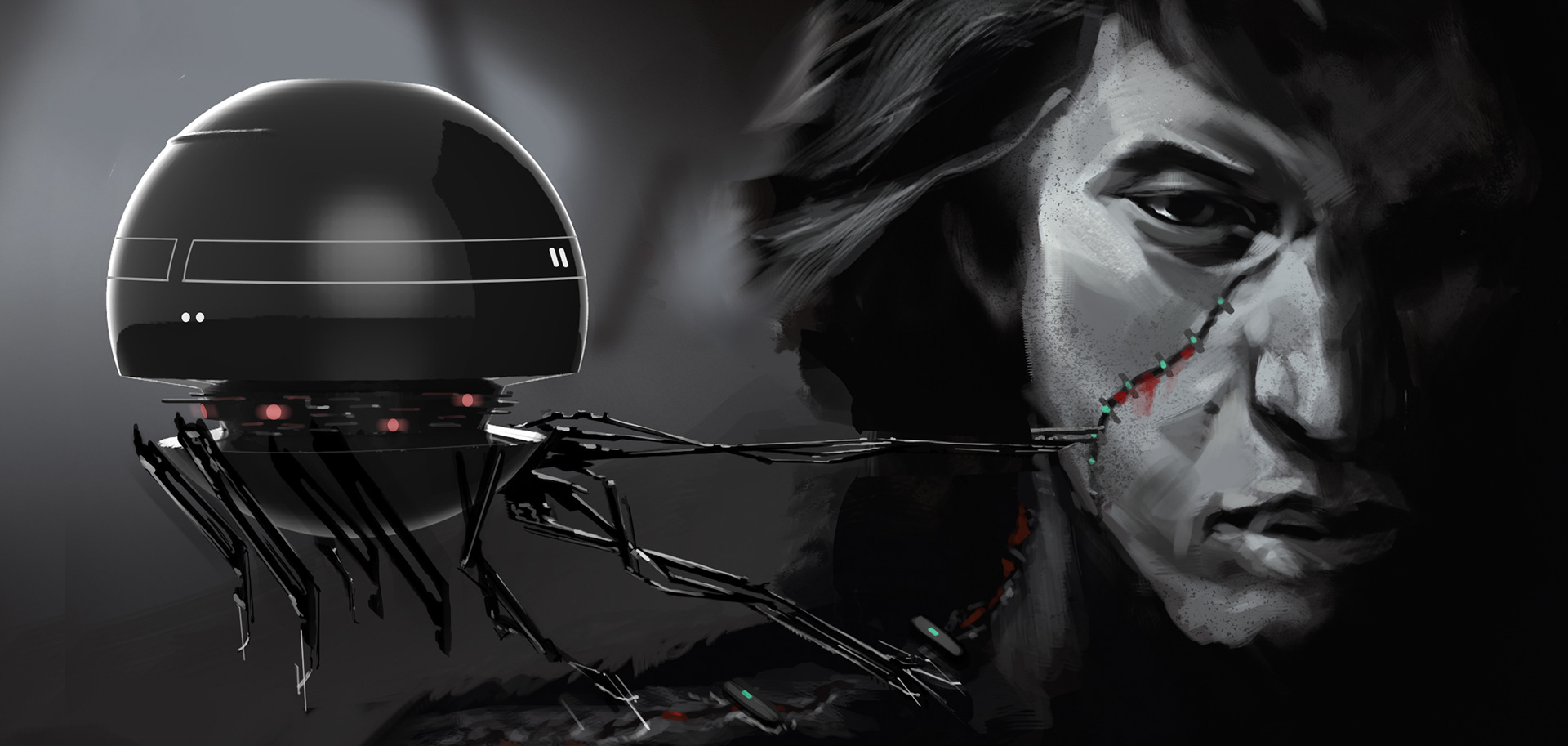 Kylo Ren's medical droid concept design by Tim Napper