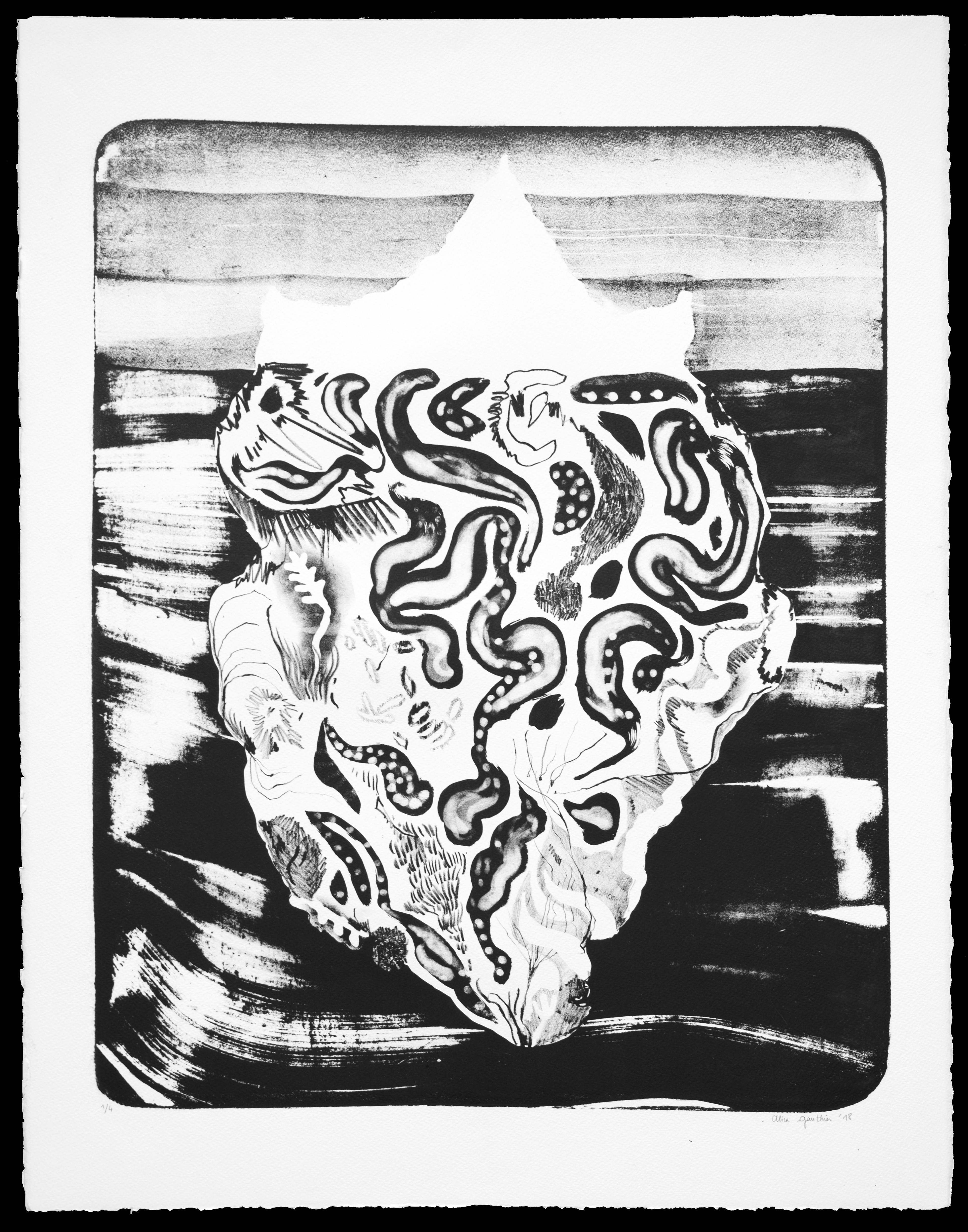 Iceberg III, stone lithograph, 73 x 57 cm