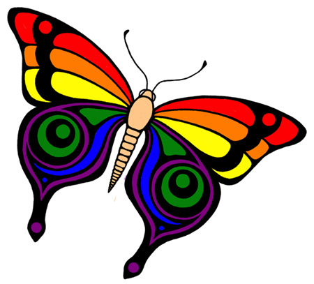 rainbow butterfly tattoos