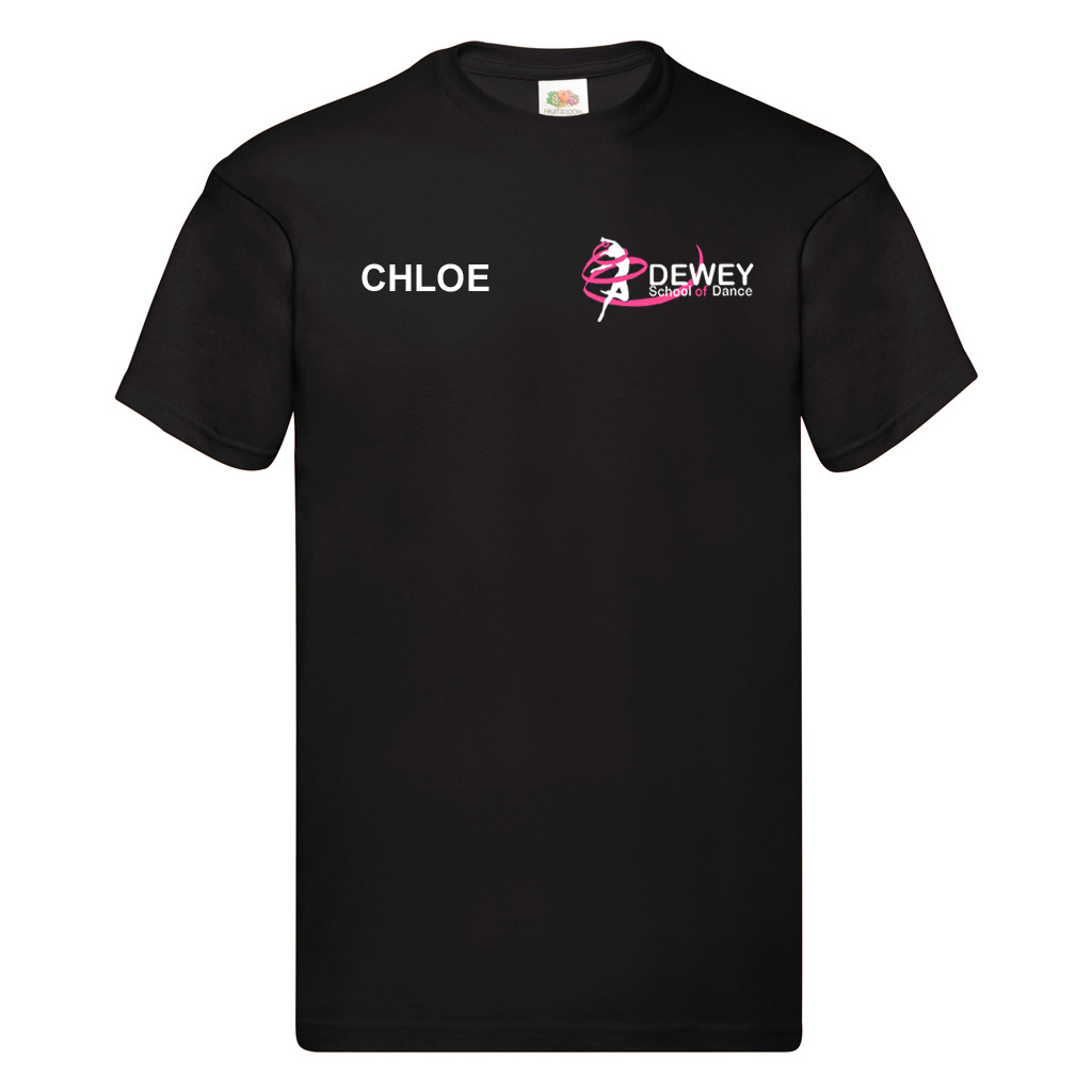 DEWEY SCHOOL OF DANCE T- SHIRT WITH NAME
