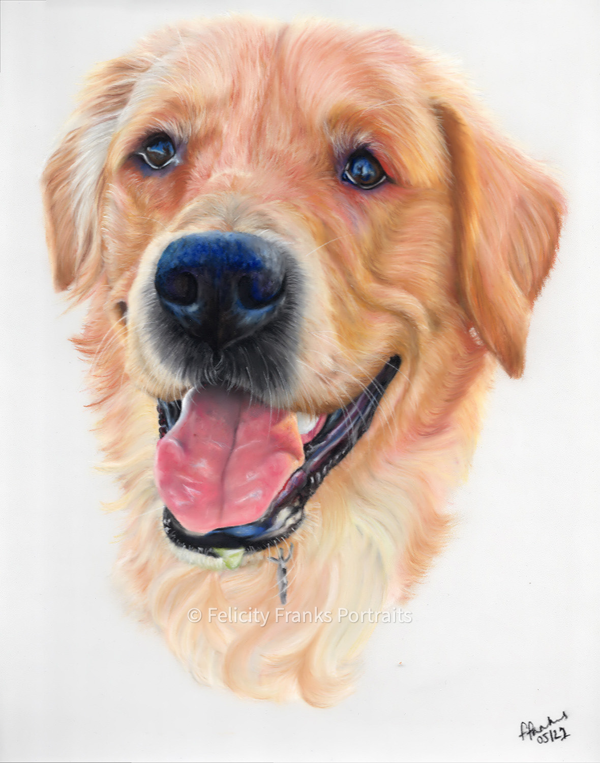 Benji - Golden Retriever - 24 x 32cm Portrait in Pastels