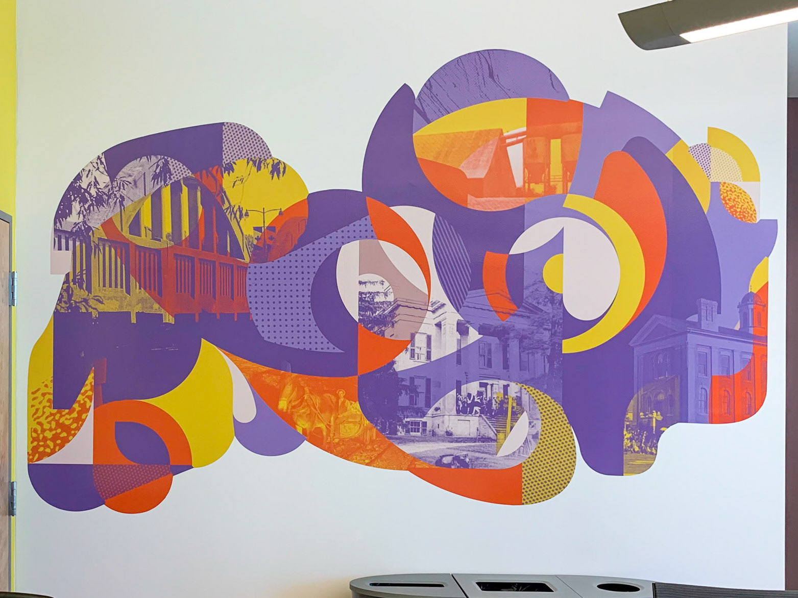 One of 14 large interior murals installed in the new Haldimand County administrative building. Many thanks to Thier + Curran Architects, the County, and Matheson Constructors for welcoming us aboard. Each unique mural was made by Poly Studio using the County's archival content. Breathtaking in person!