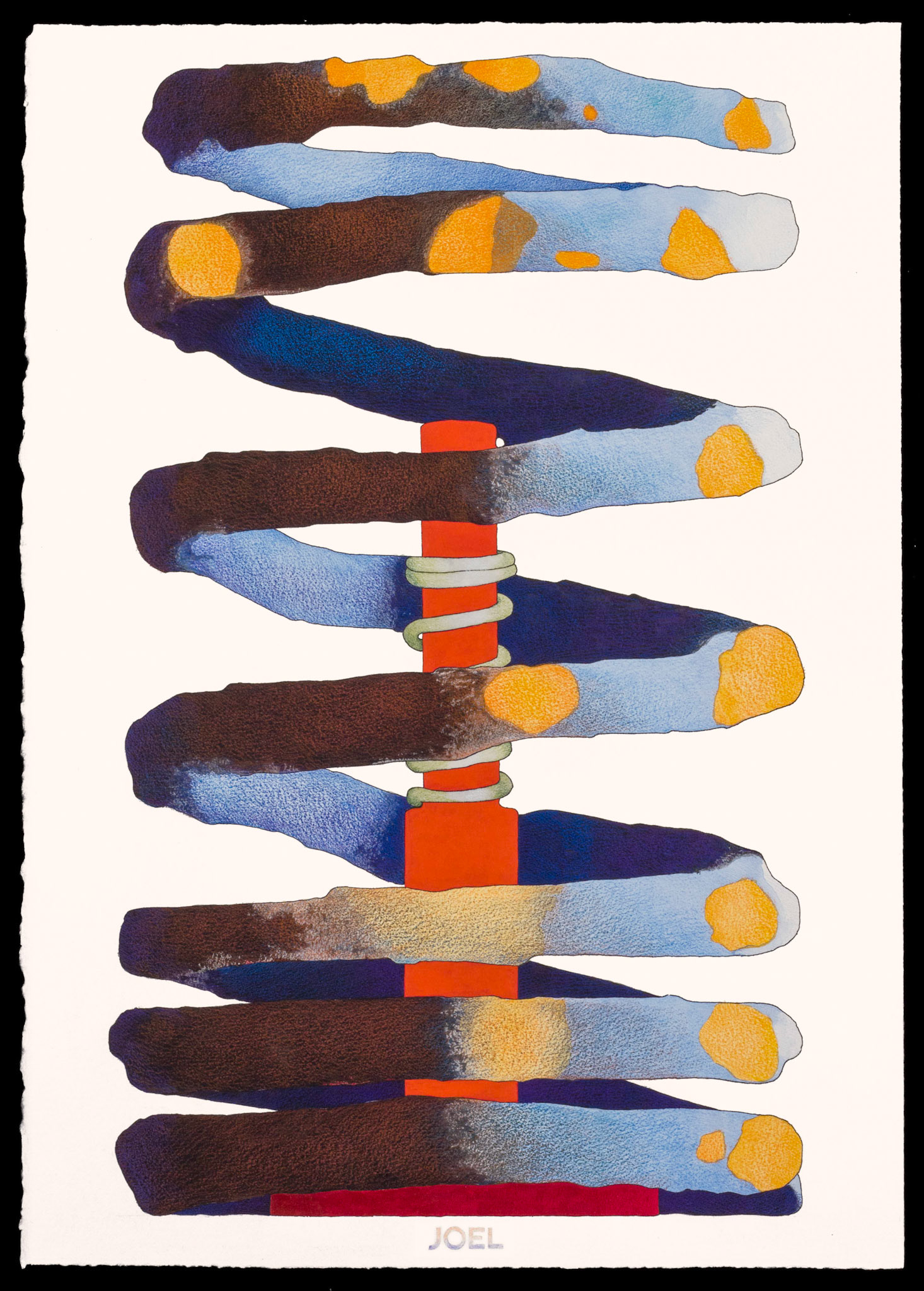 J Joel artist. Mixed media on heavy duty water colour paper.