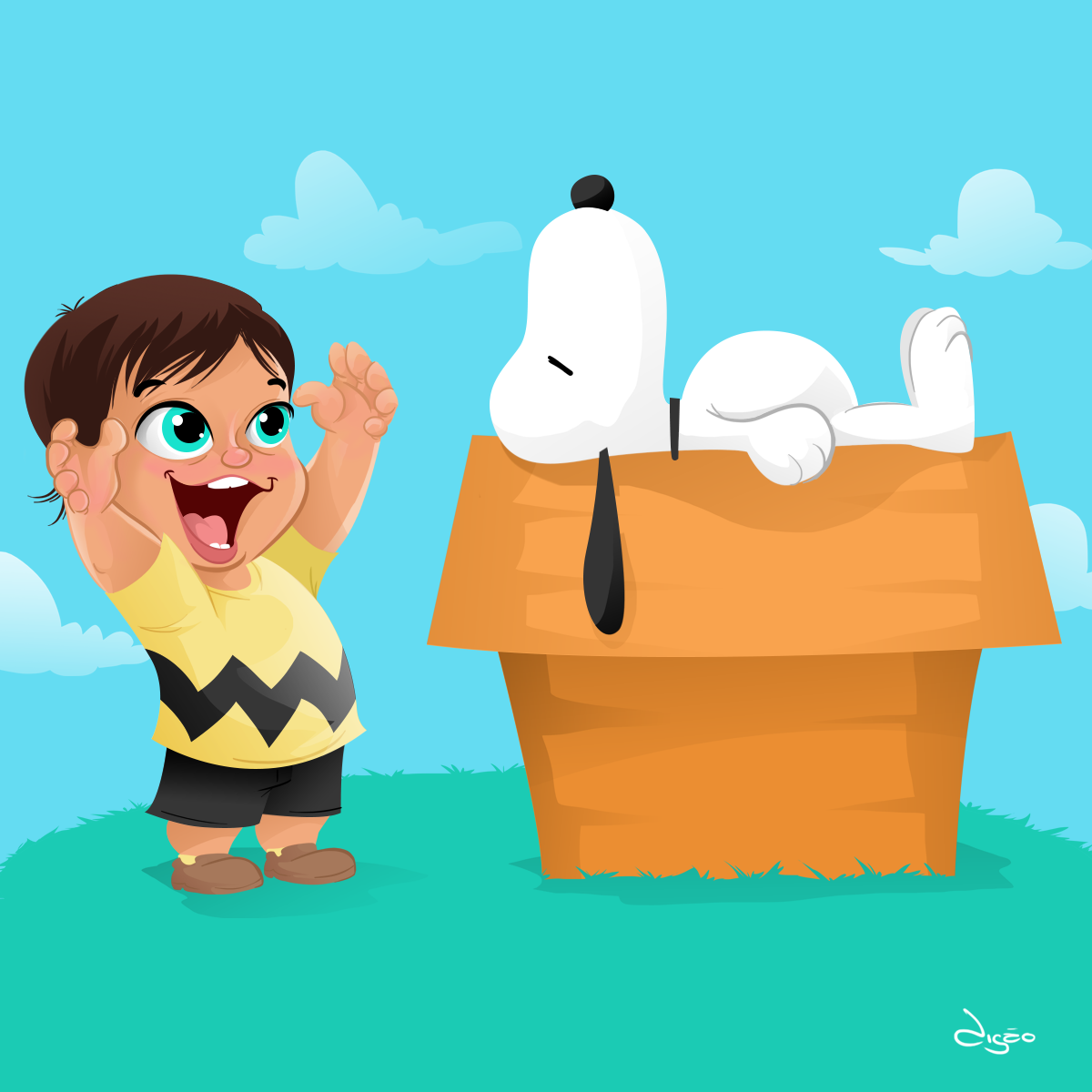 Ilustração aniversário snoopy