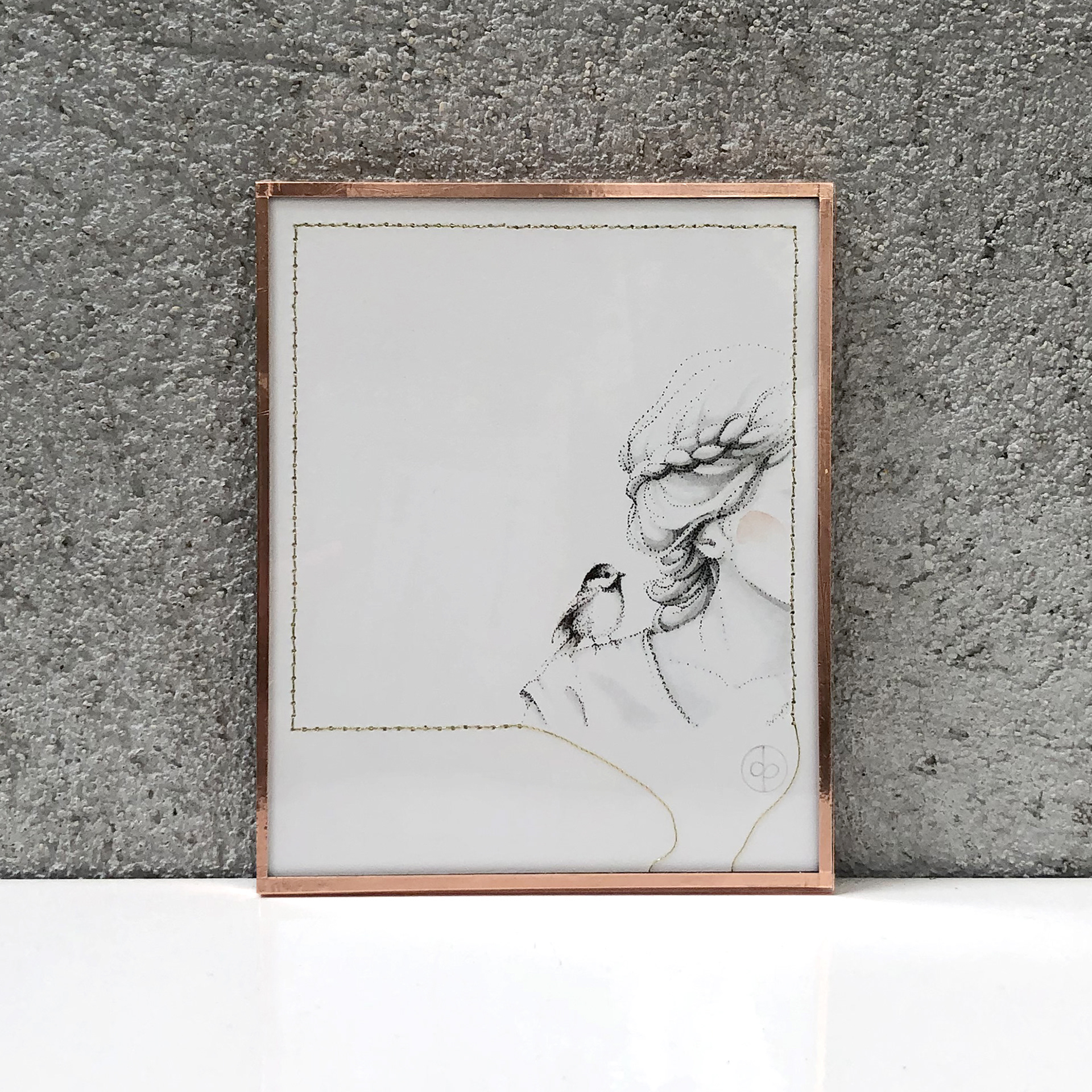 " La tête ailleurs " 9 x 11 cm