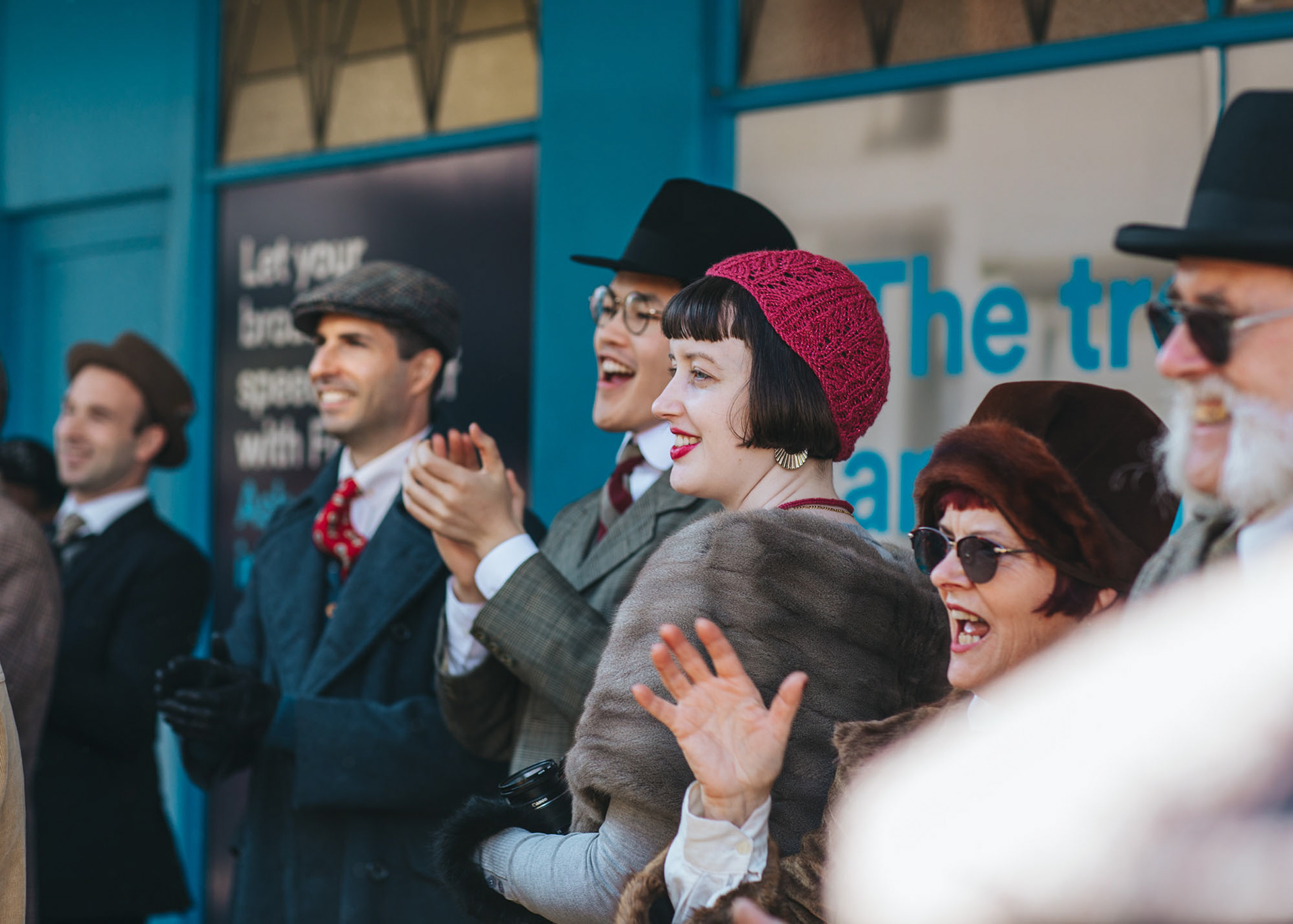 Winter Art Deco crowds in the Napier streets
