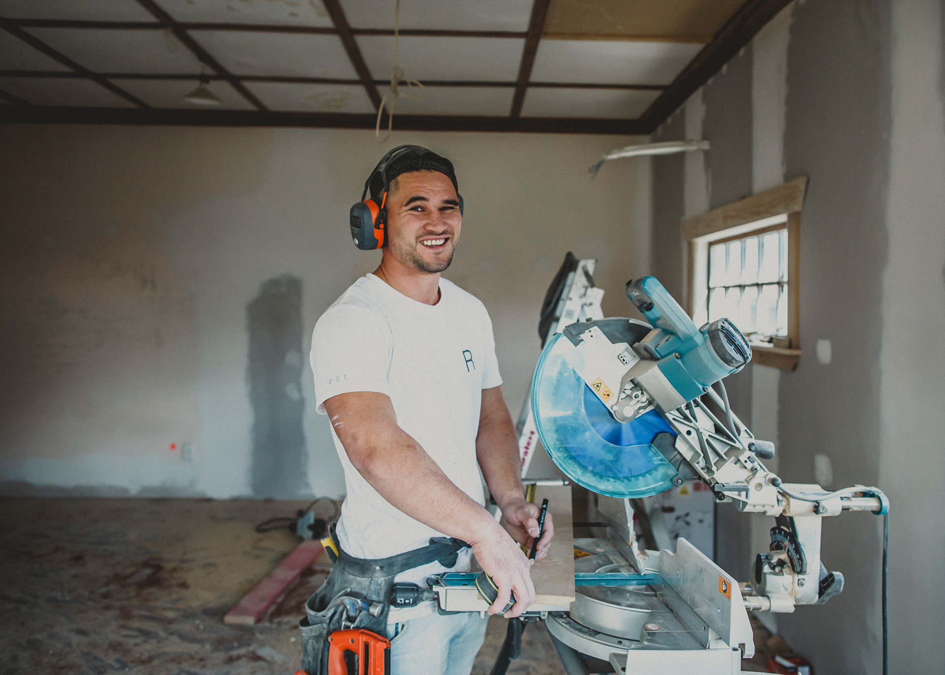 Builder working on a renovation project - photo for website update