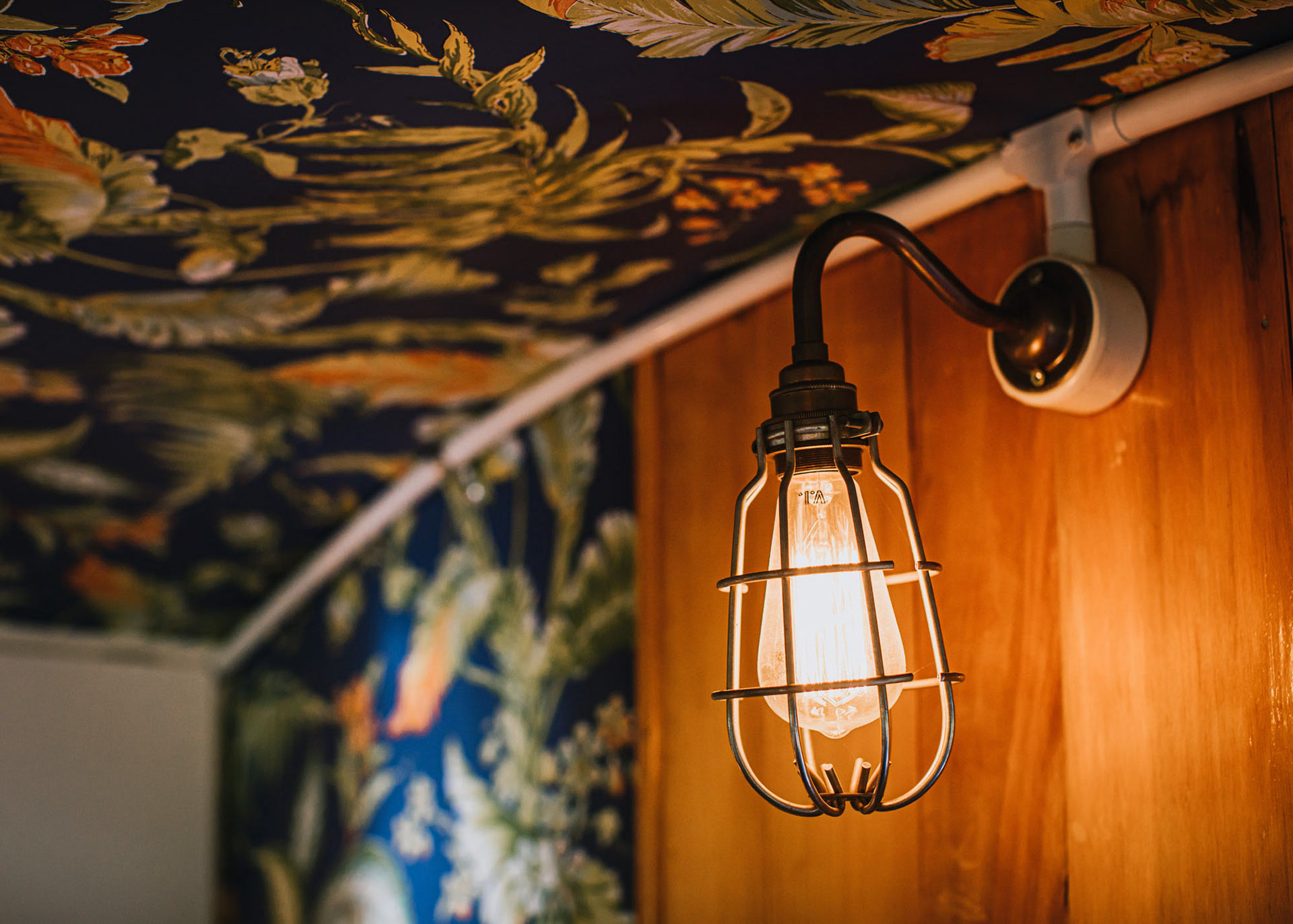 Mister Murdoch's details - the lighting and interior wallpaper