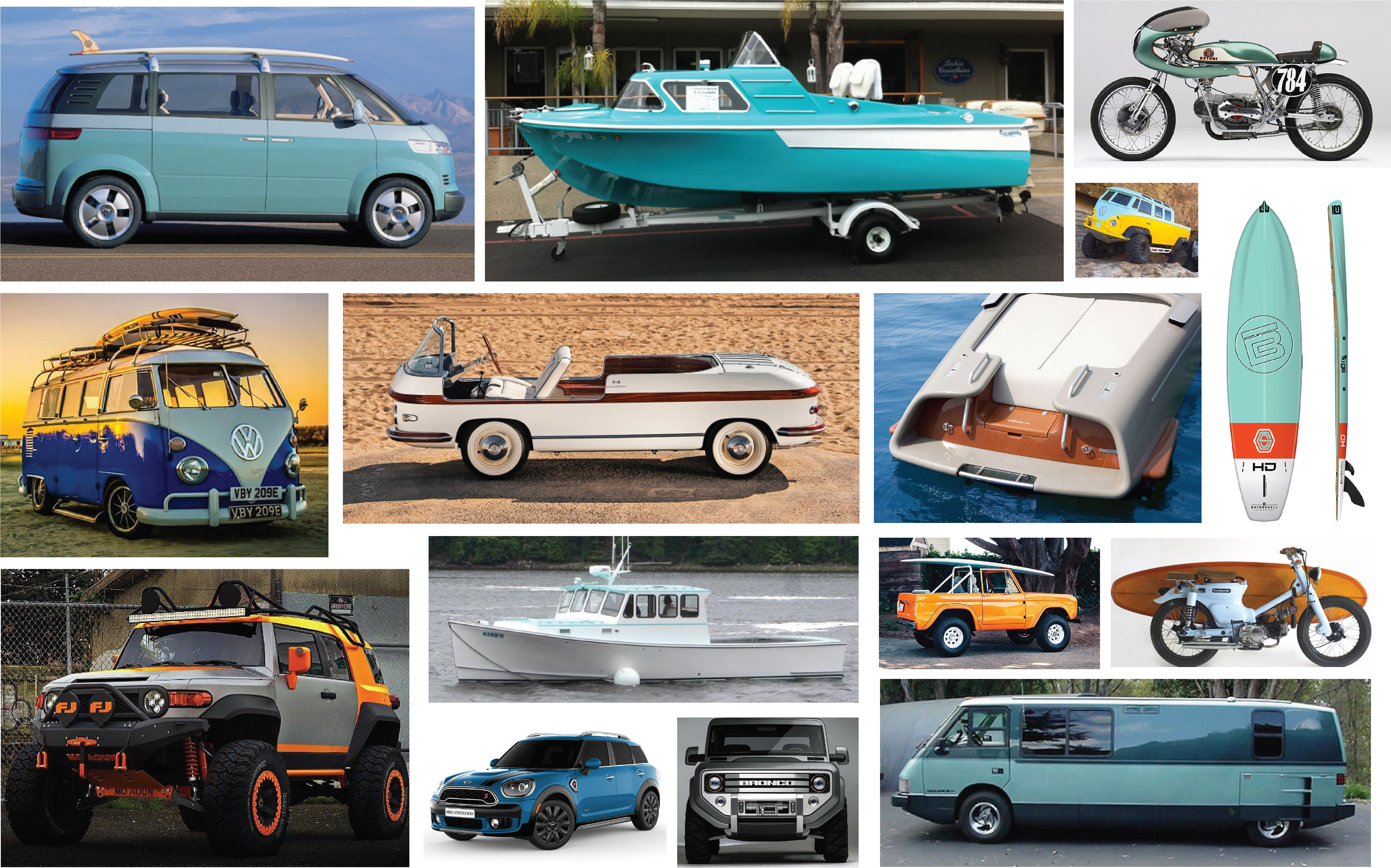GigaWave Mood Board: Playful, Fun, Funky, Retro, Rugged, Capable, Sport-Utility, Iconic