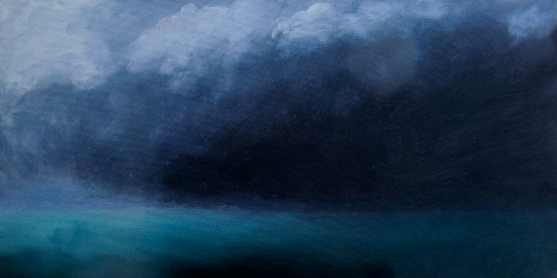 Storm Front, Lake Huron' 2020 Oil on canvas board