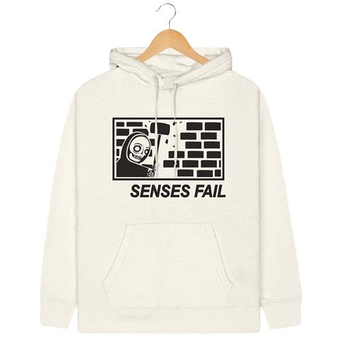 "Wall Smash" design on oatmeal heather hoodie