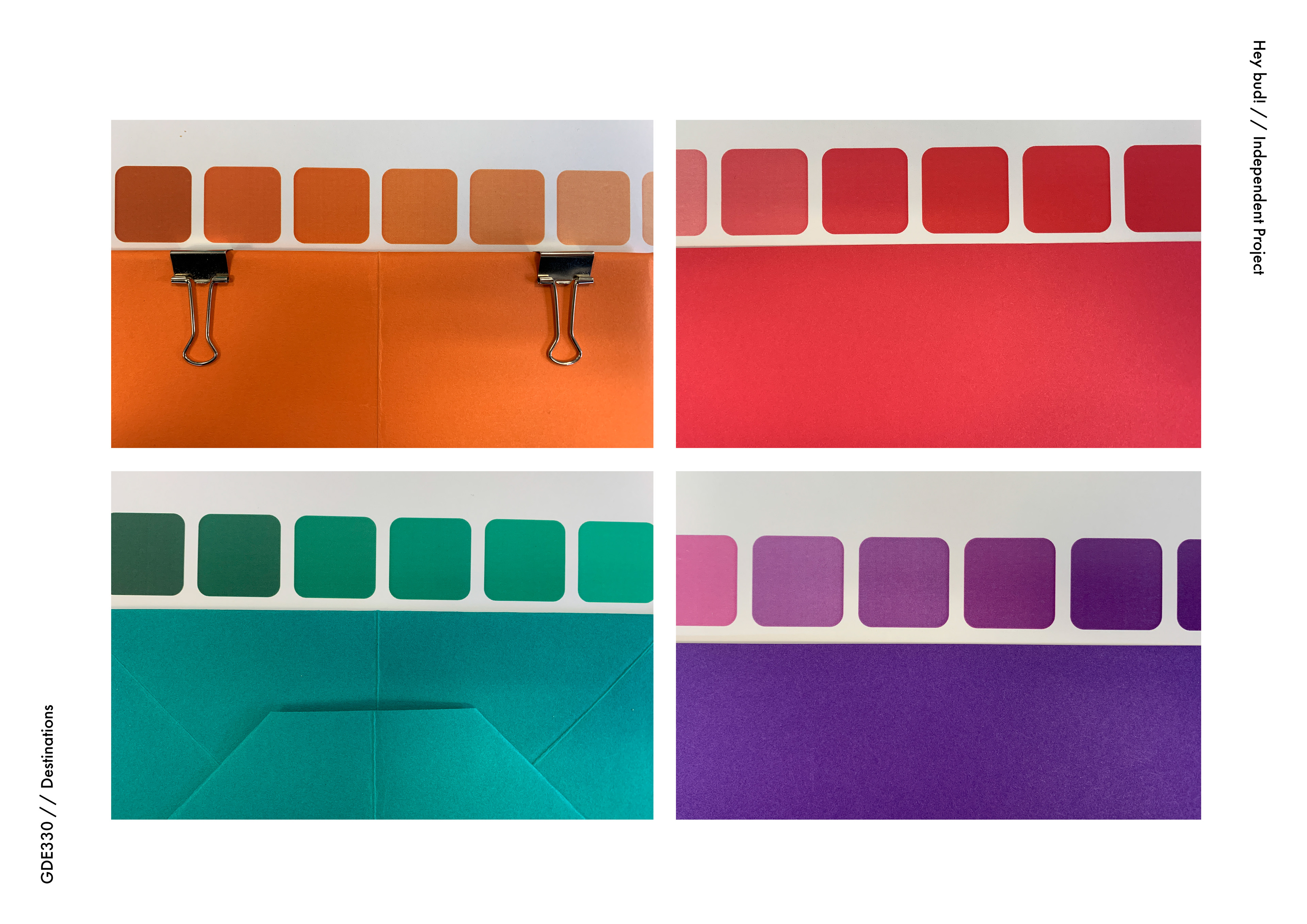 Colour palette decisions in response to stock choices.