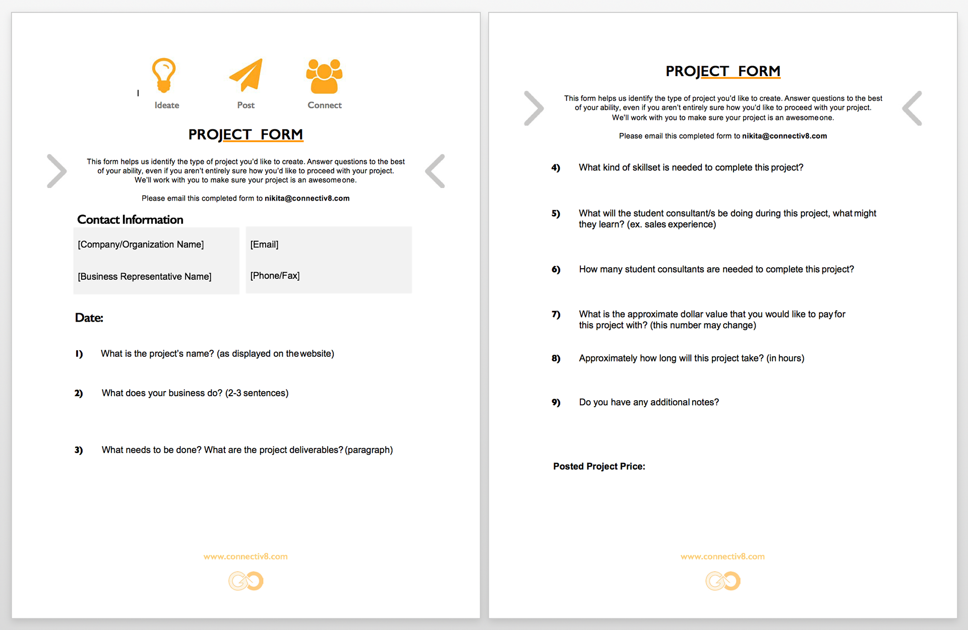 Project form created for Connectiv8
