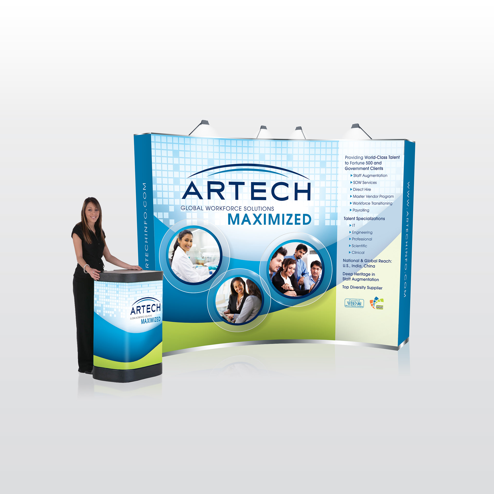 Heather Tchir Artech Information Systems Trade Show Display