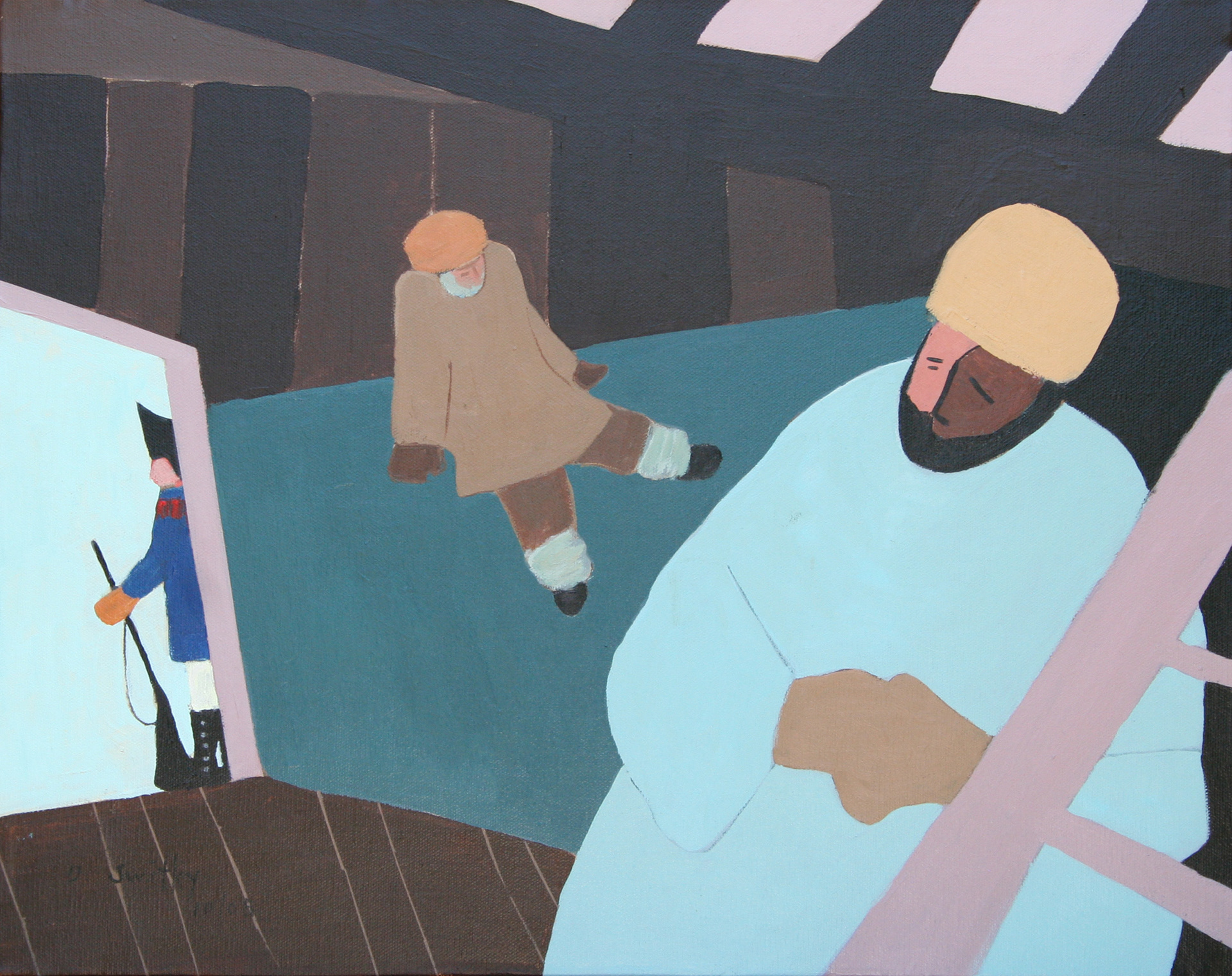 Pierre and Platon Karataev | Acrylic on canvas | 16x20" | $1000 