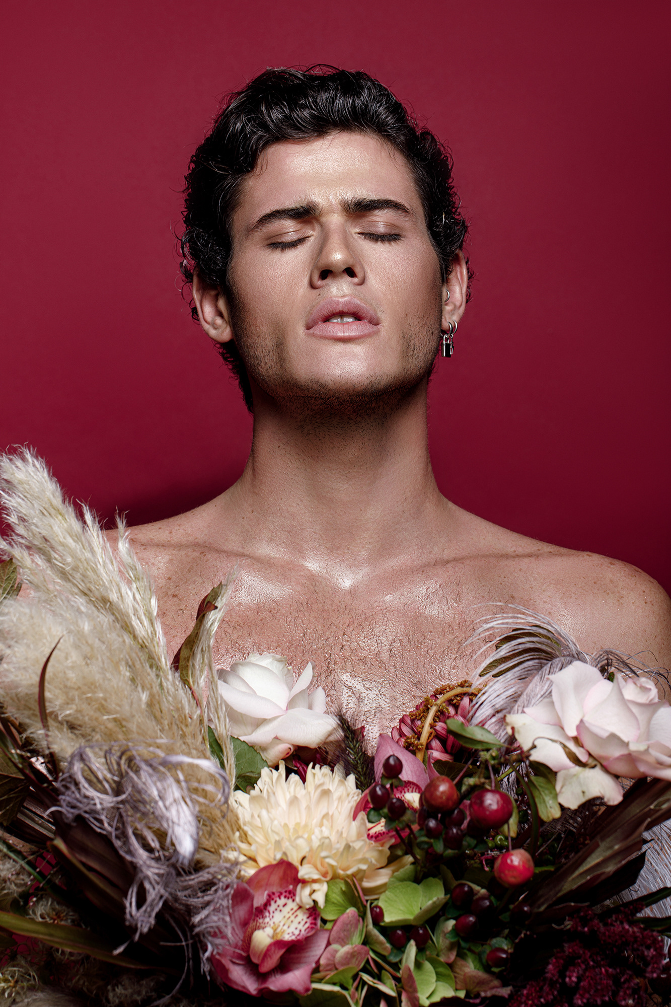 enn Published in Slippage Magazine. Photographer: @LaurenMarsh |Model: Raphael Say |MUA: Veronika D |Floral Concept:Alexander Young