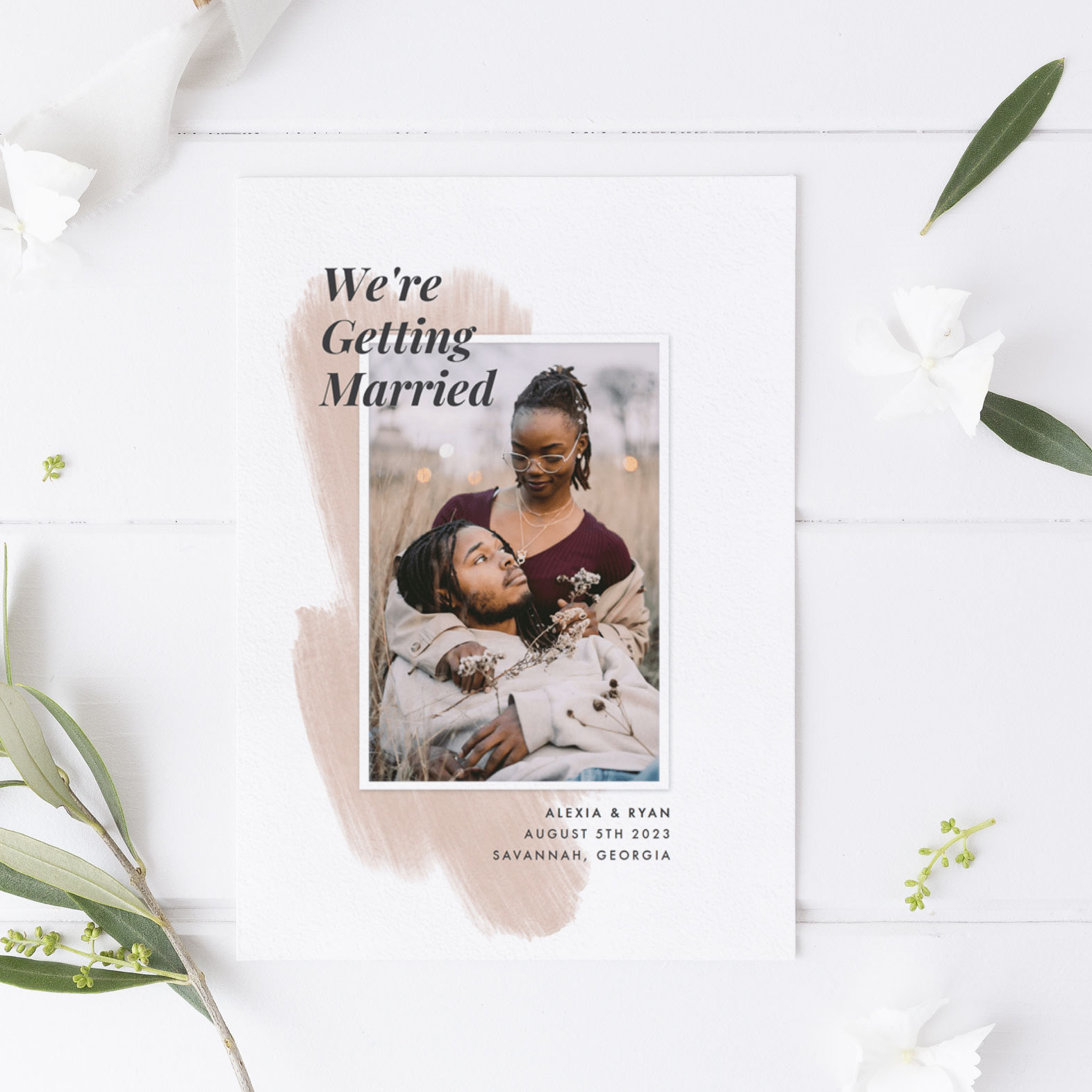 "Big Brush Stroke" Electronic save the date available on Greenvelope