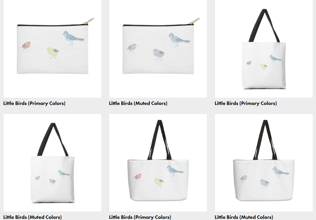 Example to show accessories with printed design in primary colors and muted colors