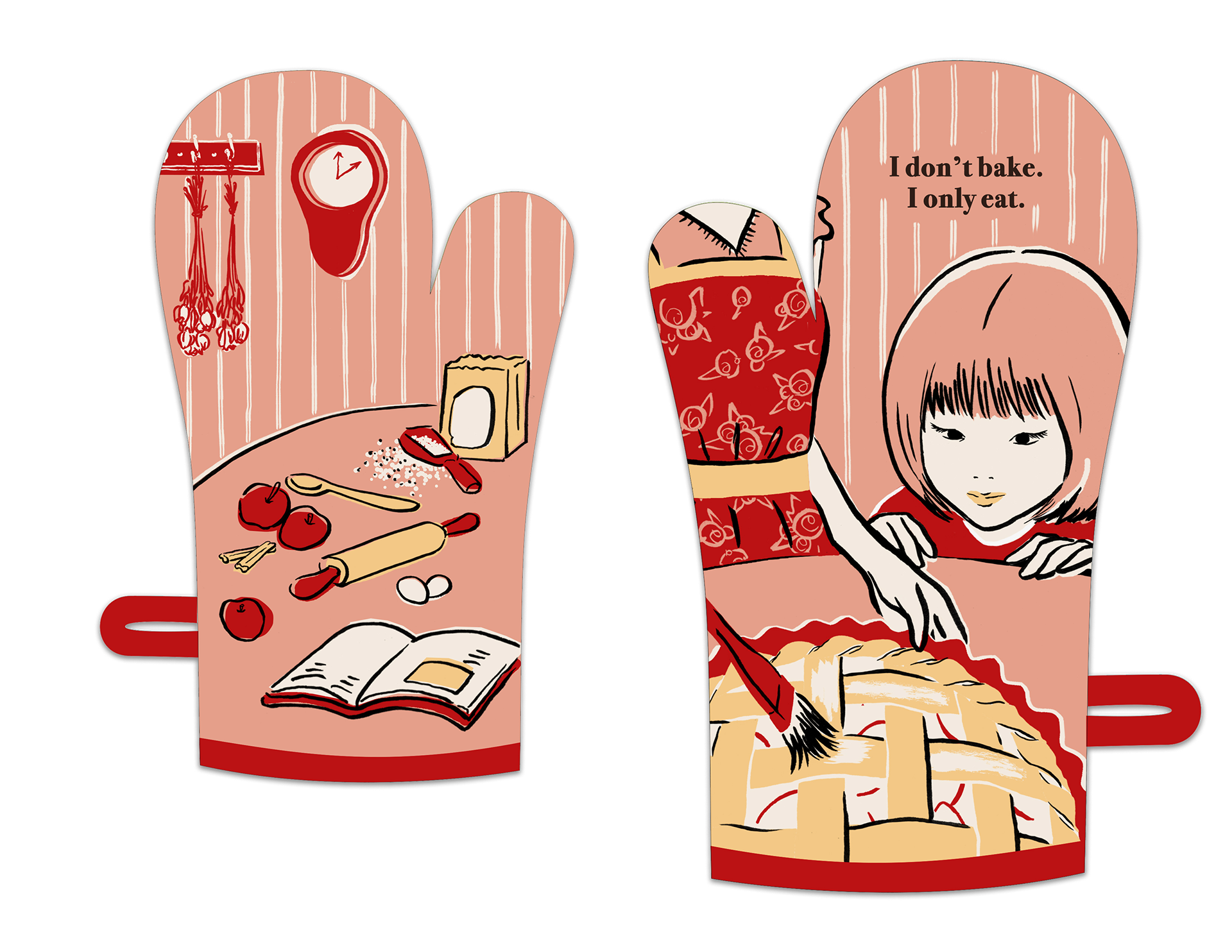 Michiko Design Illustration Oven Mitt Illustration