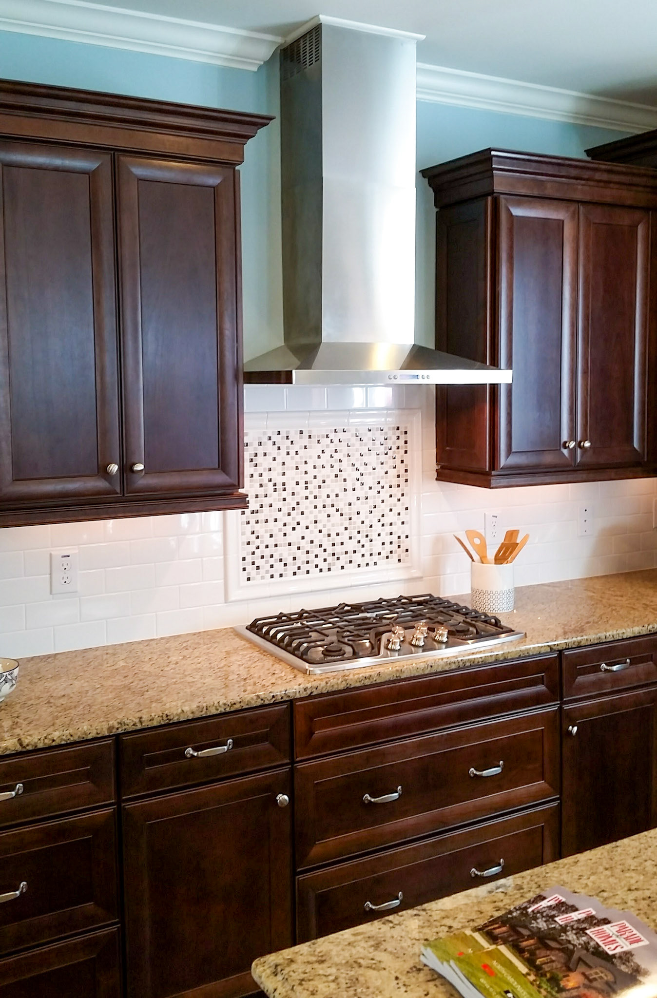 Personal Selections: Tile, flooring, and lighting. Other selections made by Model Home Interiors.