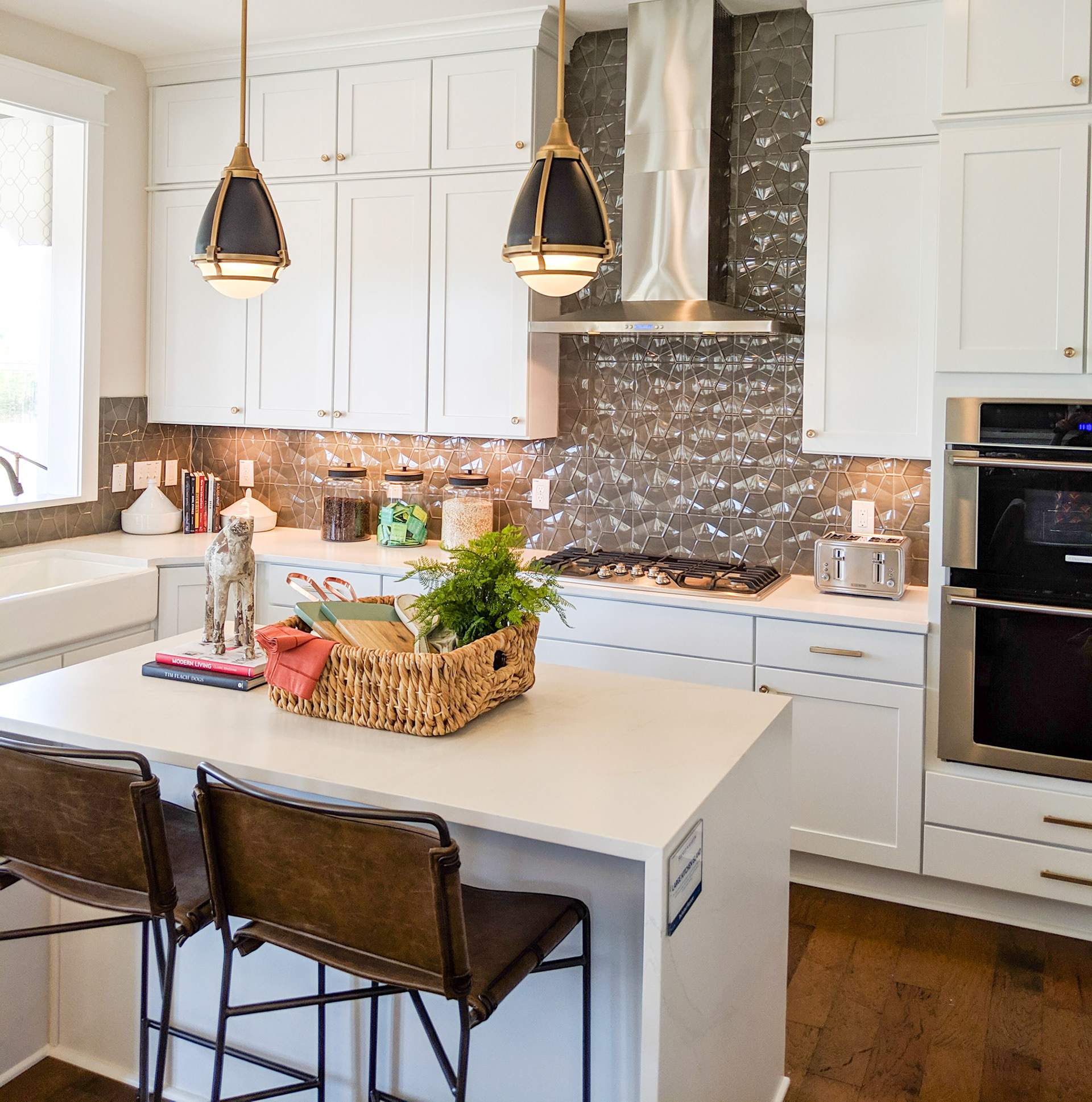 Personal Selections: Tile, flooring, and lighting. Other selections made by Model Home Interiors.