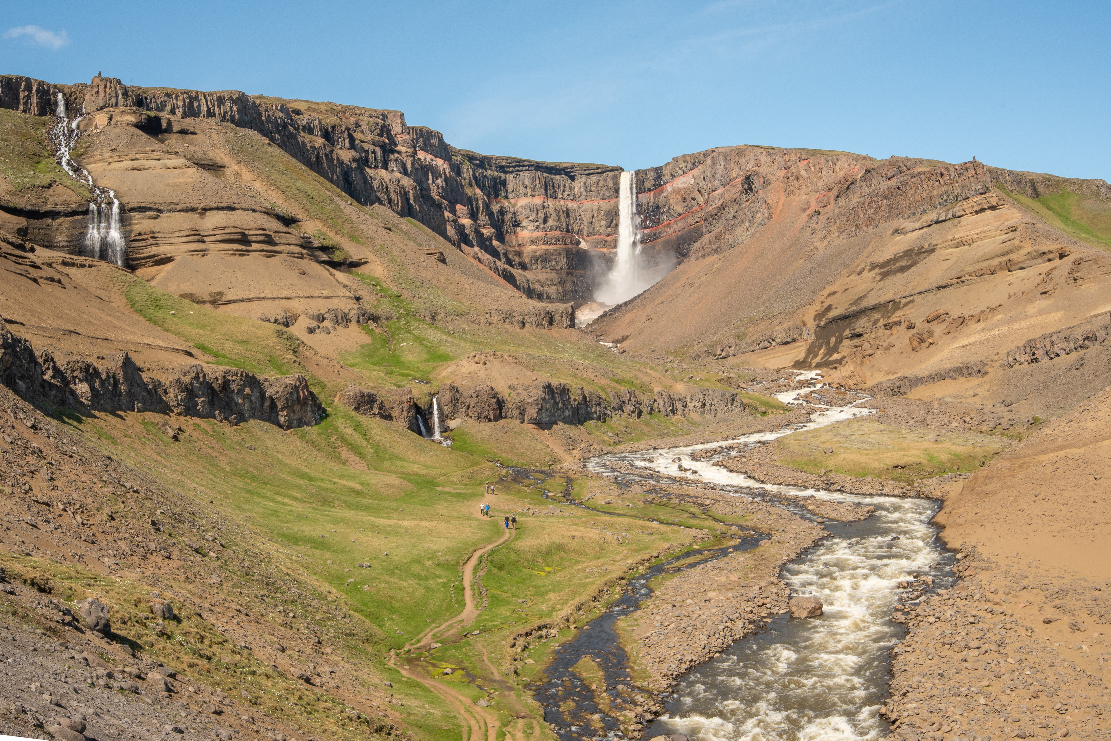 Hengifoss waterfall in East Region in Iceland