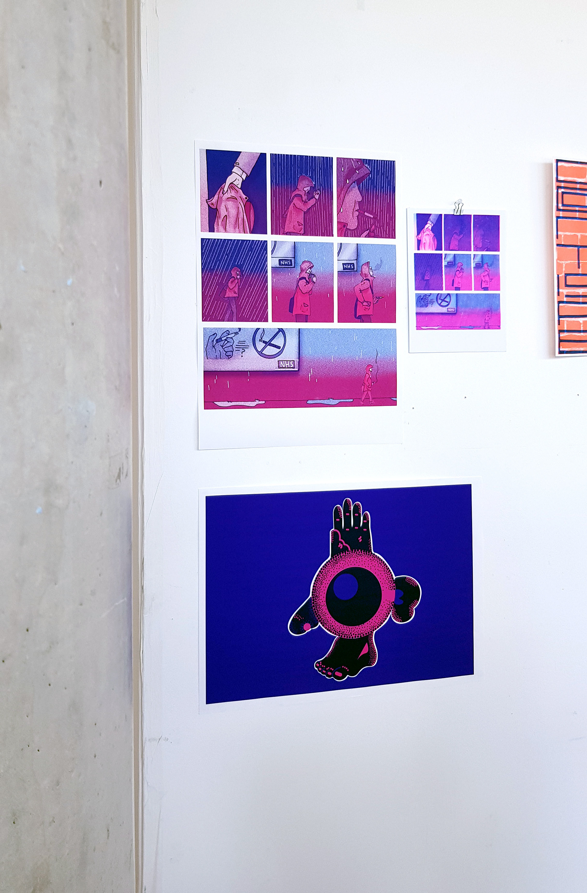 Illustrated comic (A2 Large Formtat print) & selection of risographs.