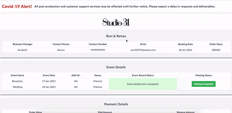 Customer Experience | Customer Dashboard